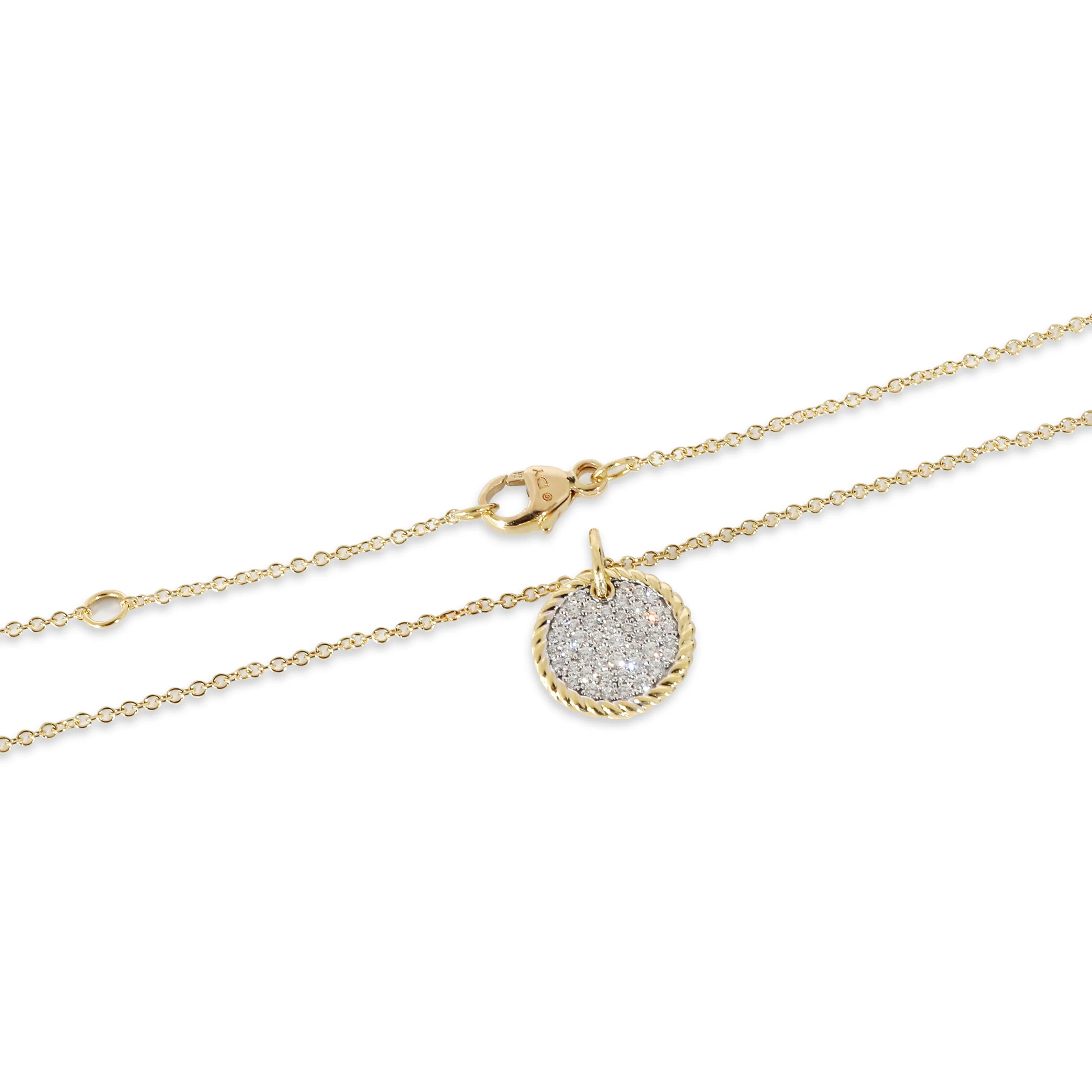 David Yurman Cable Collectibles Pendant in 18K Yellow Gold 0.18 CTW - Image 2