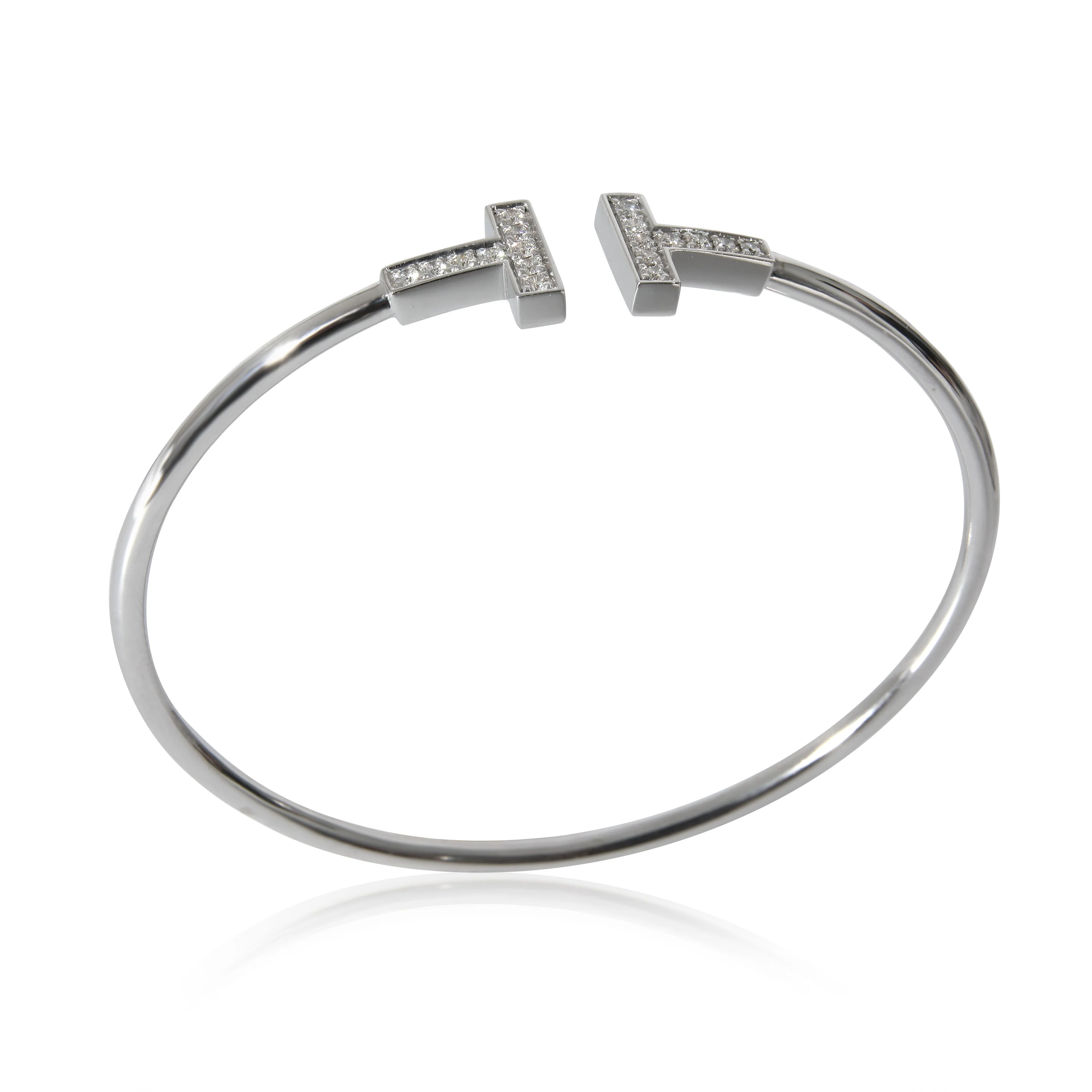 Tiffany & Co. T Wire Diamond Bracelet in 18K White Gold 0.24 CTW - Image 2