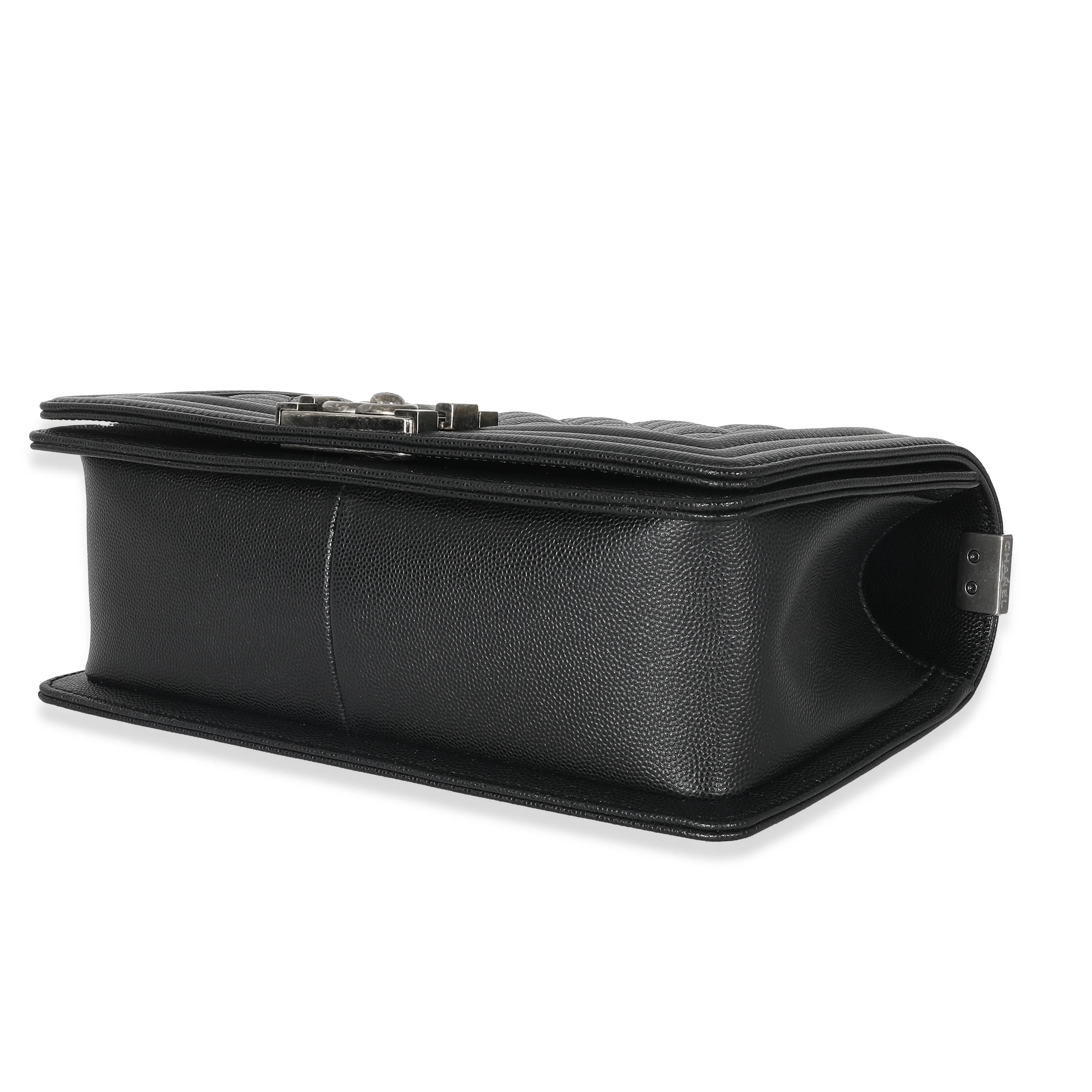 Chanel Black Quilted Caviar Medium Boy Bag - Image 7