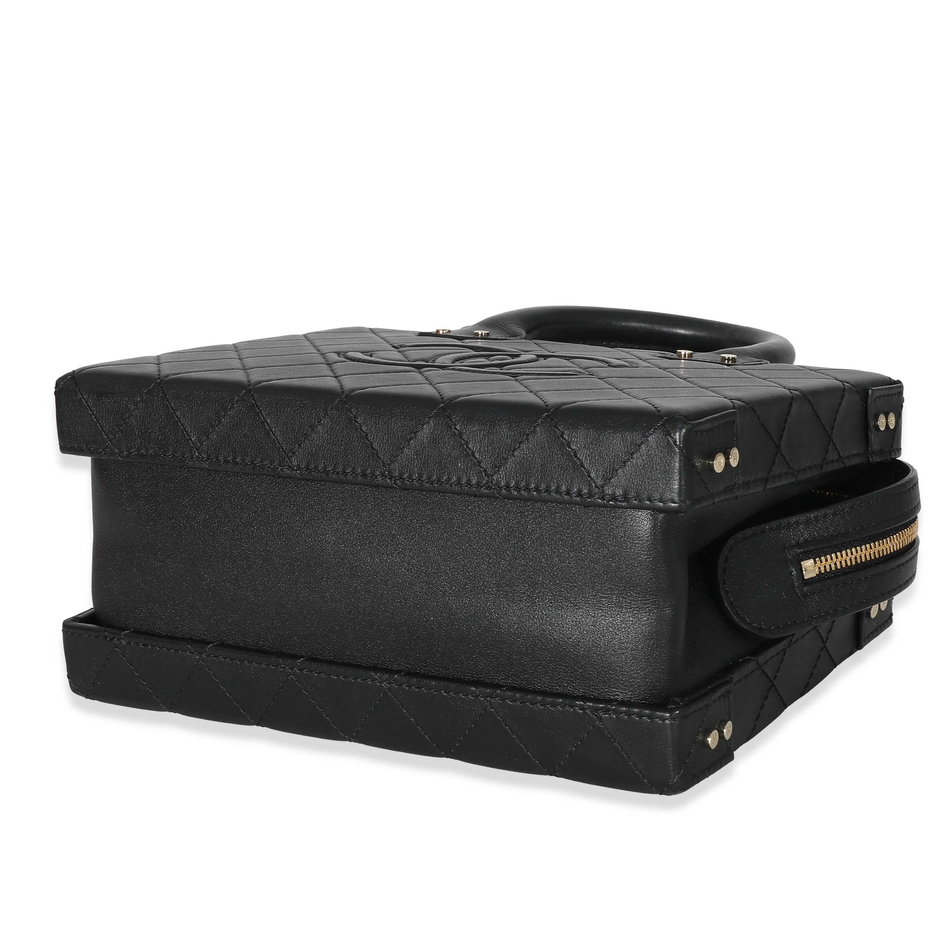 22B Black Quilted Calfskin Vanity Case - Image 6