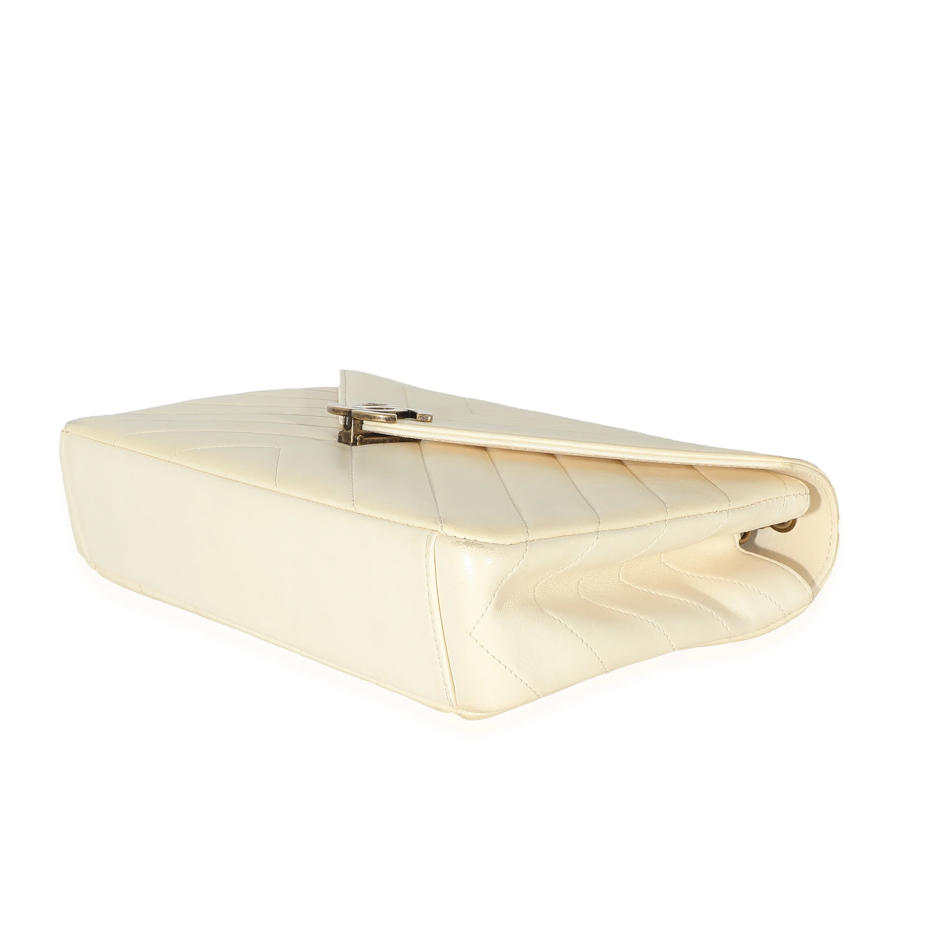 Chanel Cream Chevron Lambskin Coco Envelope Flap Bag - Image 5