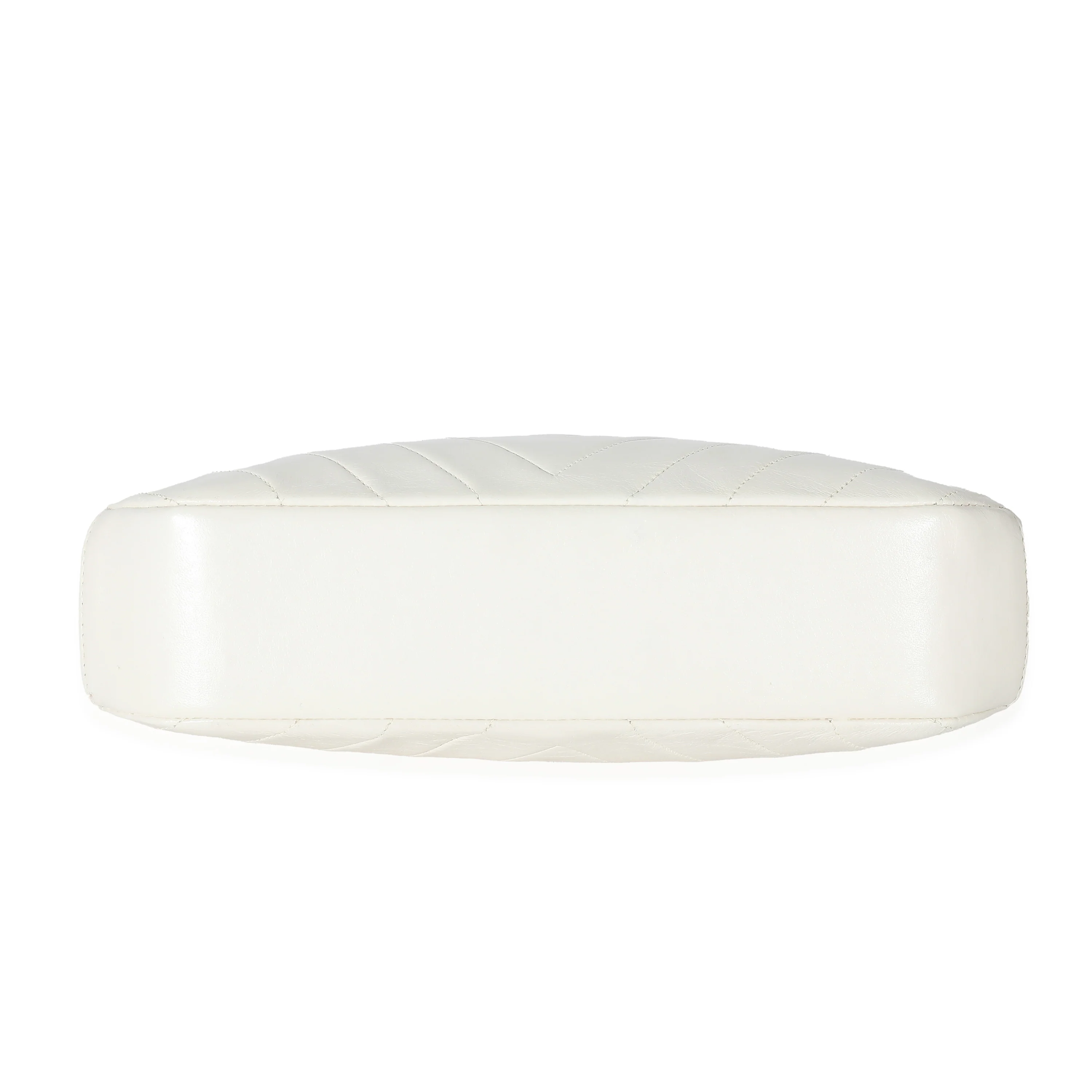 Chanel Vintage White Chevron Lambskin Kisslock Purse - Image 7