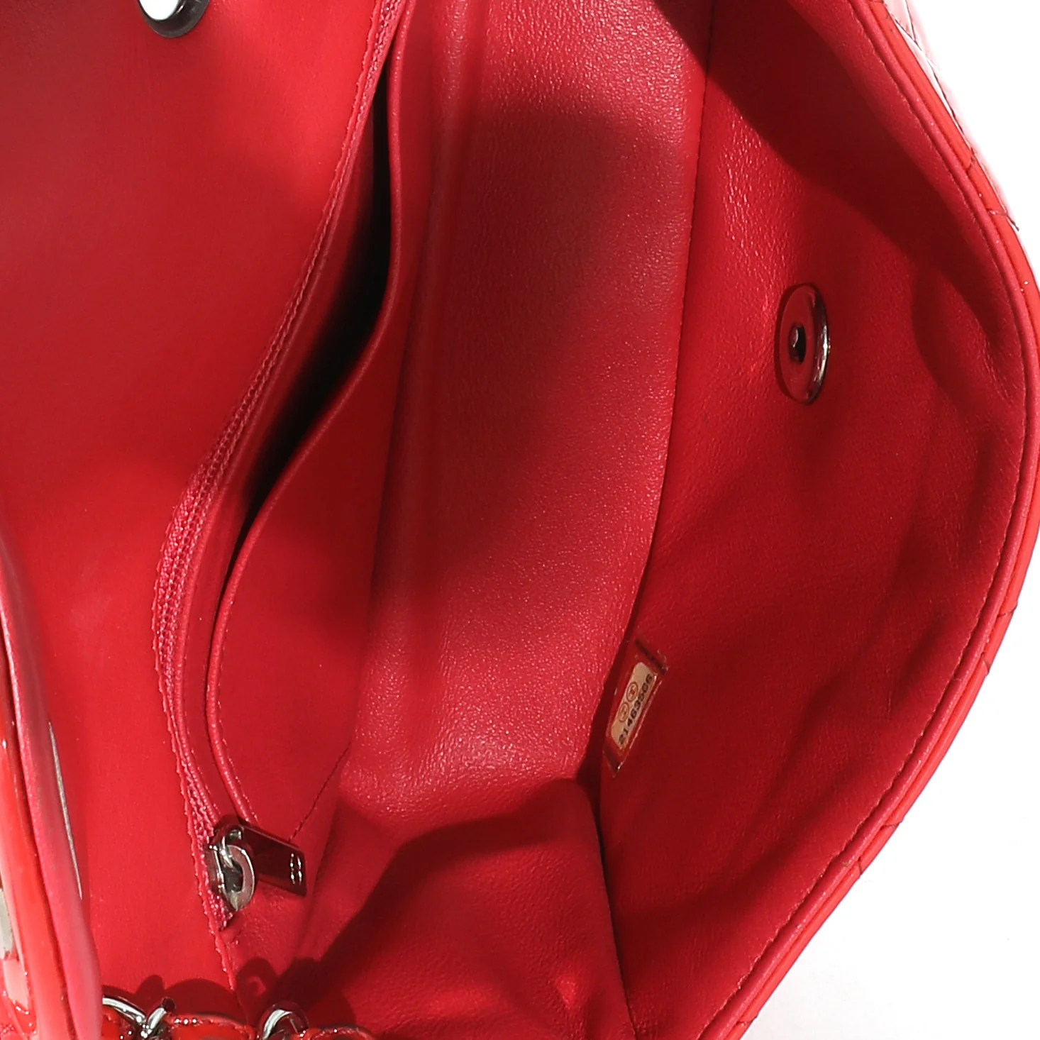 Chanel Red Quilted Patent Mini Rectangular Classic Single Flap Bag - Image 8