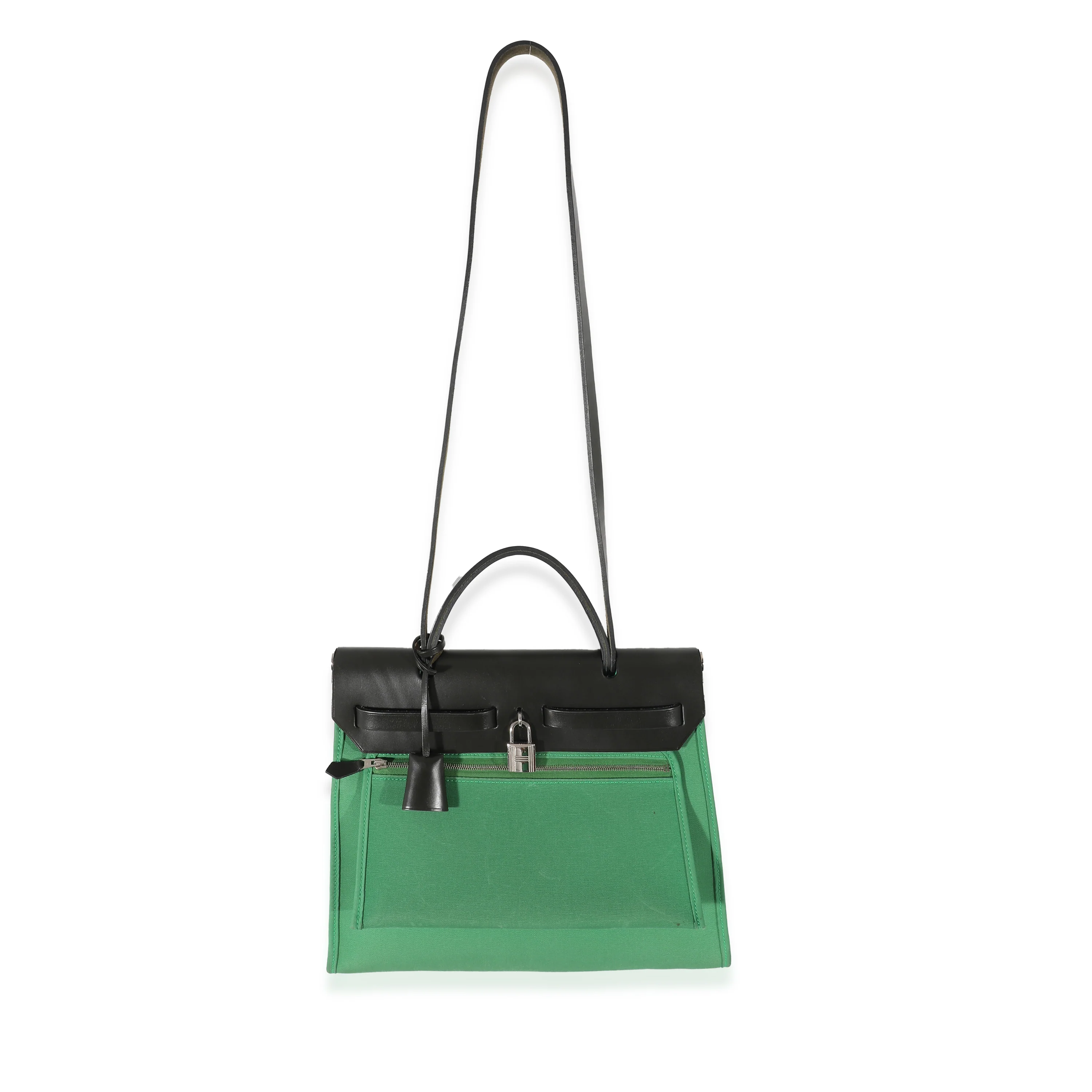 Hermes Black Vache Hunter Toile Cactus Herbag Zip 31 - Image 4