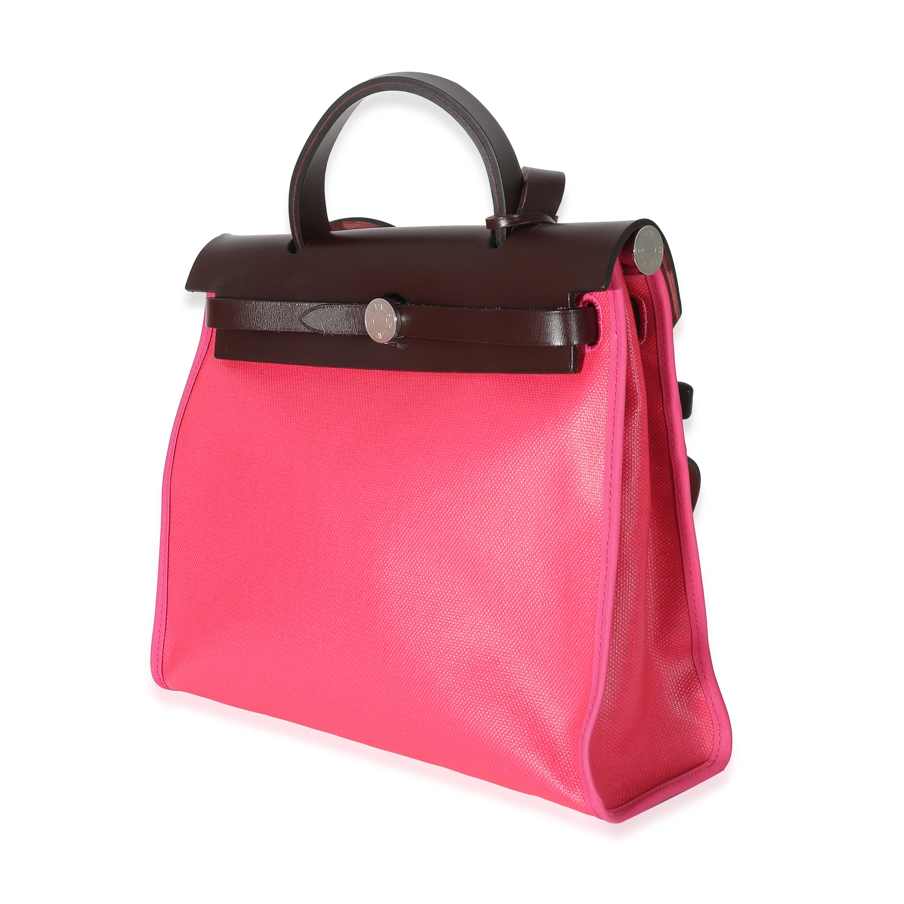 Hermes Rouge Sellier Vache Hunter Rose Shocking Toile H Berline Herbag Zip 31 - Image 2