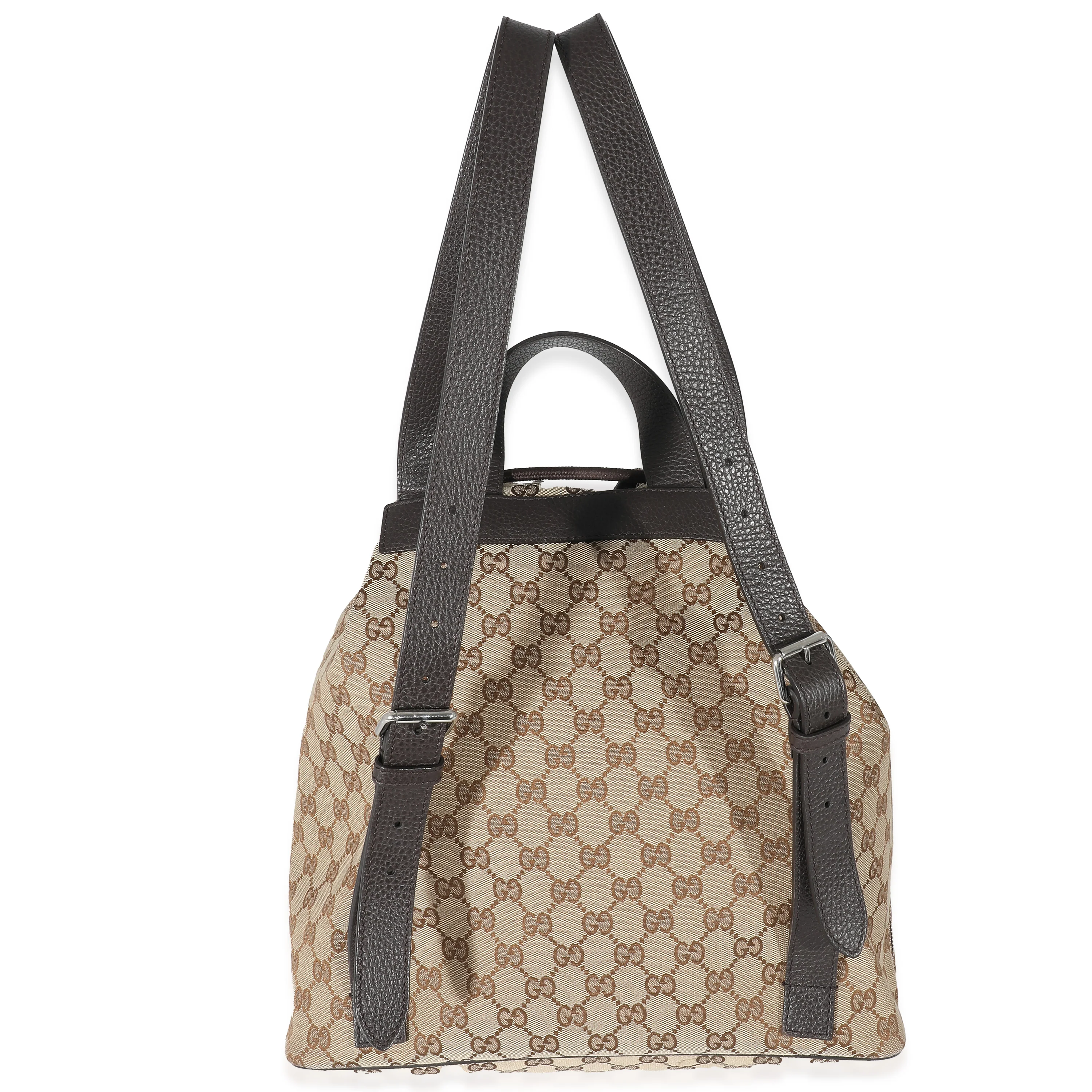 Gucci Beige GG Canvas Drawstring Backpack - Image 3