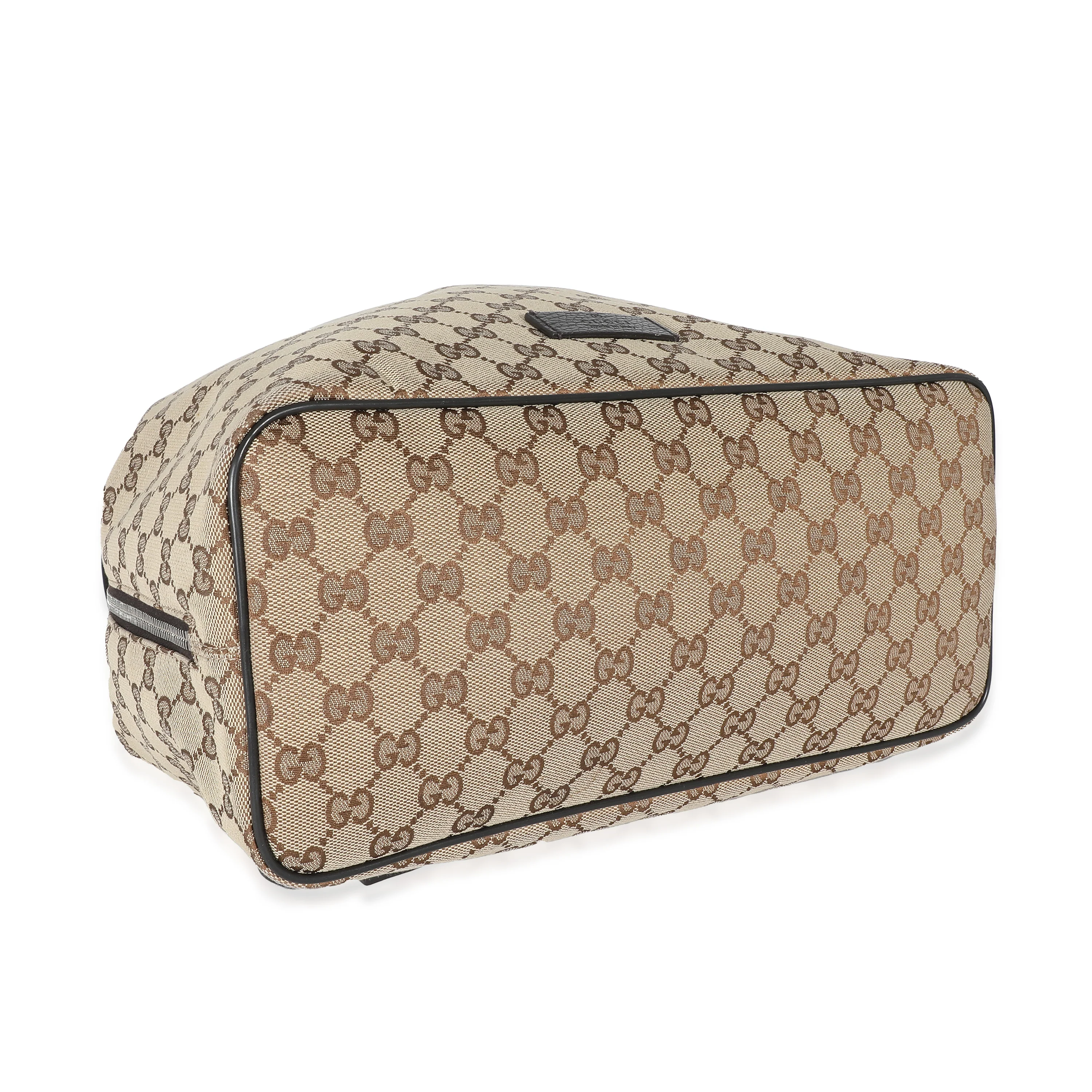Gucci Beige GG Canvas Drawstring Backpack - Image 4
