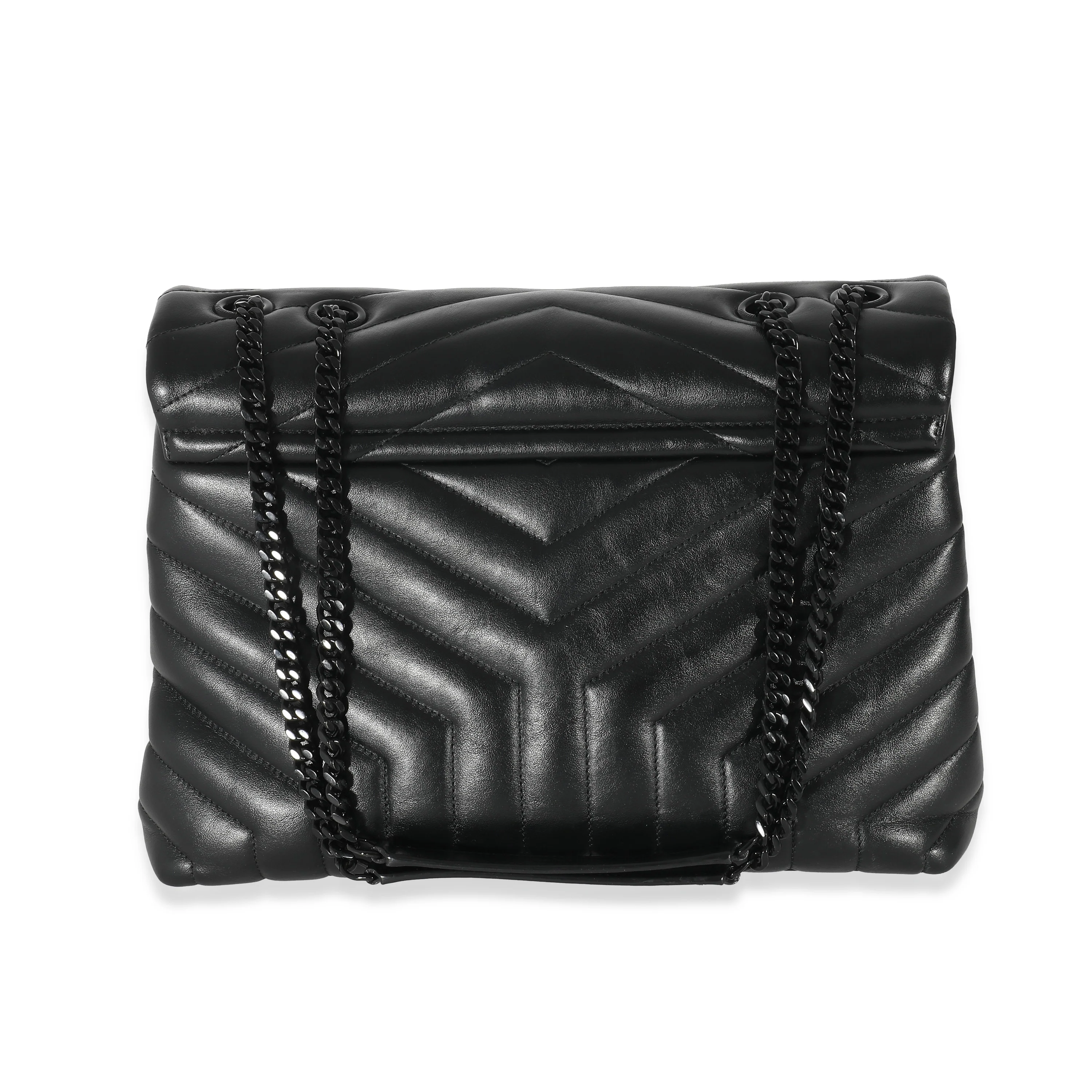 Saint Laurent Black Leather Medium Loulou Bag - Image 3