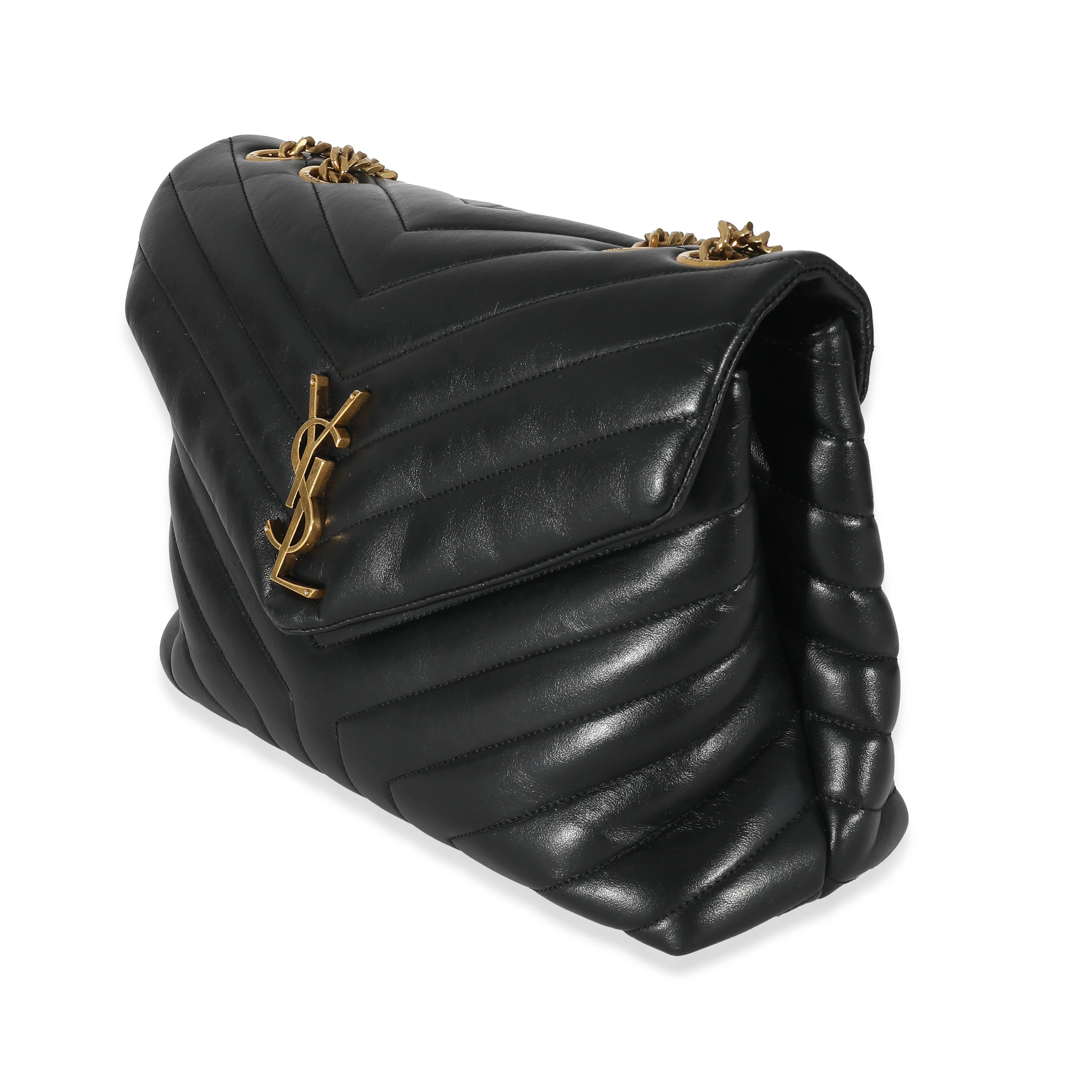 Saint Laurent Black Leather Medium Loulou Bag - Image 2