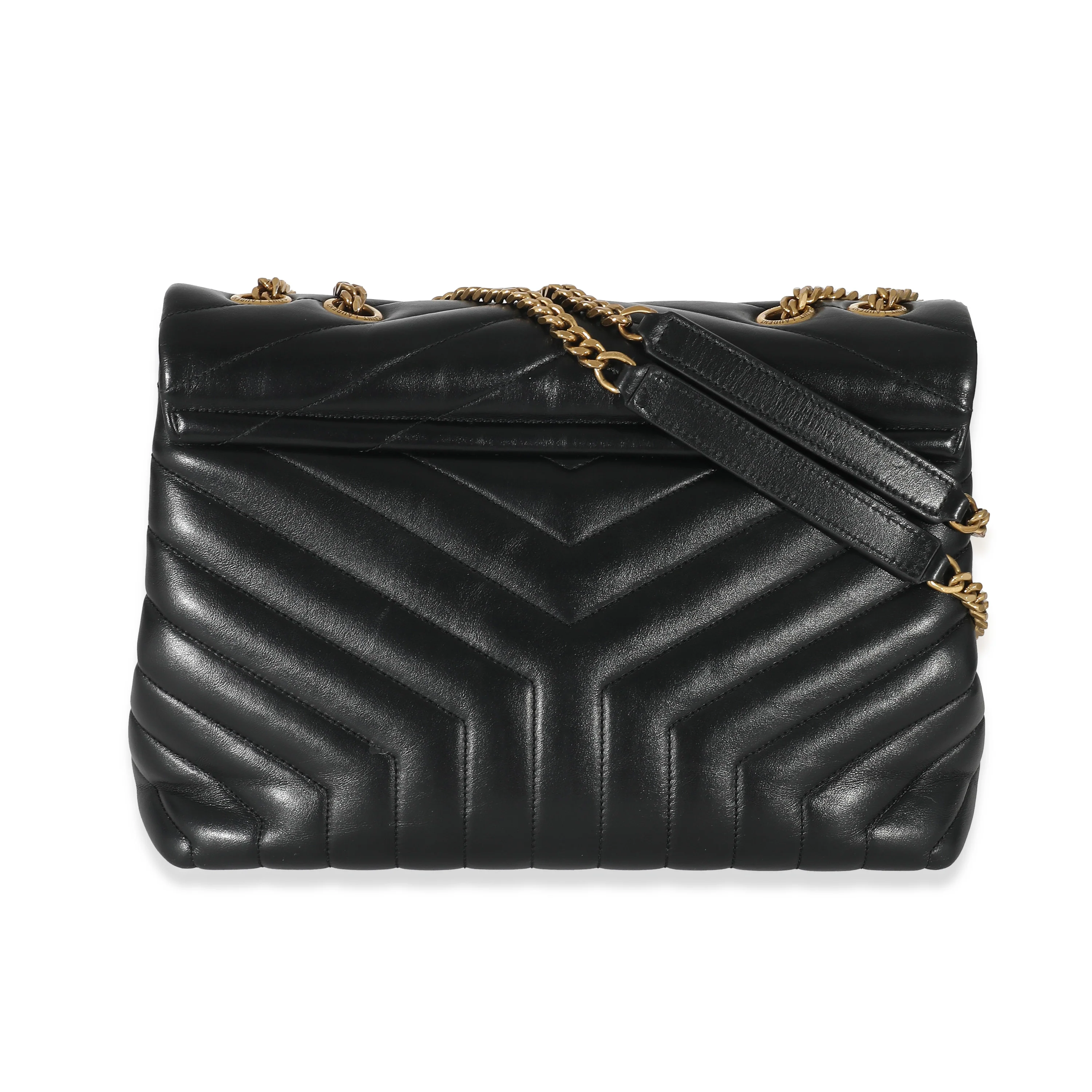 Saint Laurent Black Leather Medium Loulou Bag - Image 3
