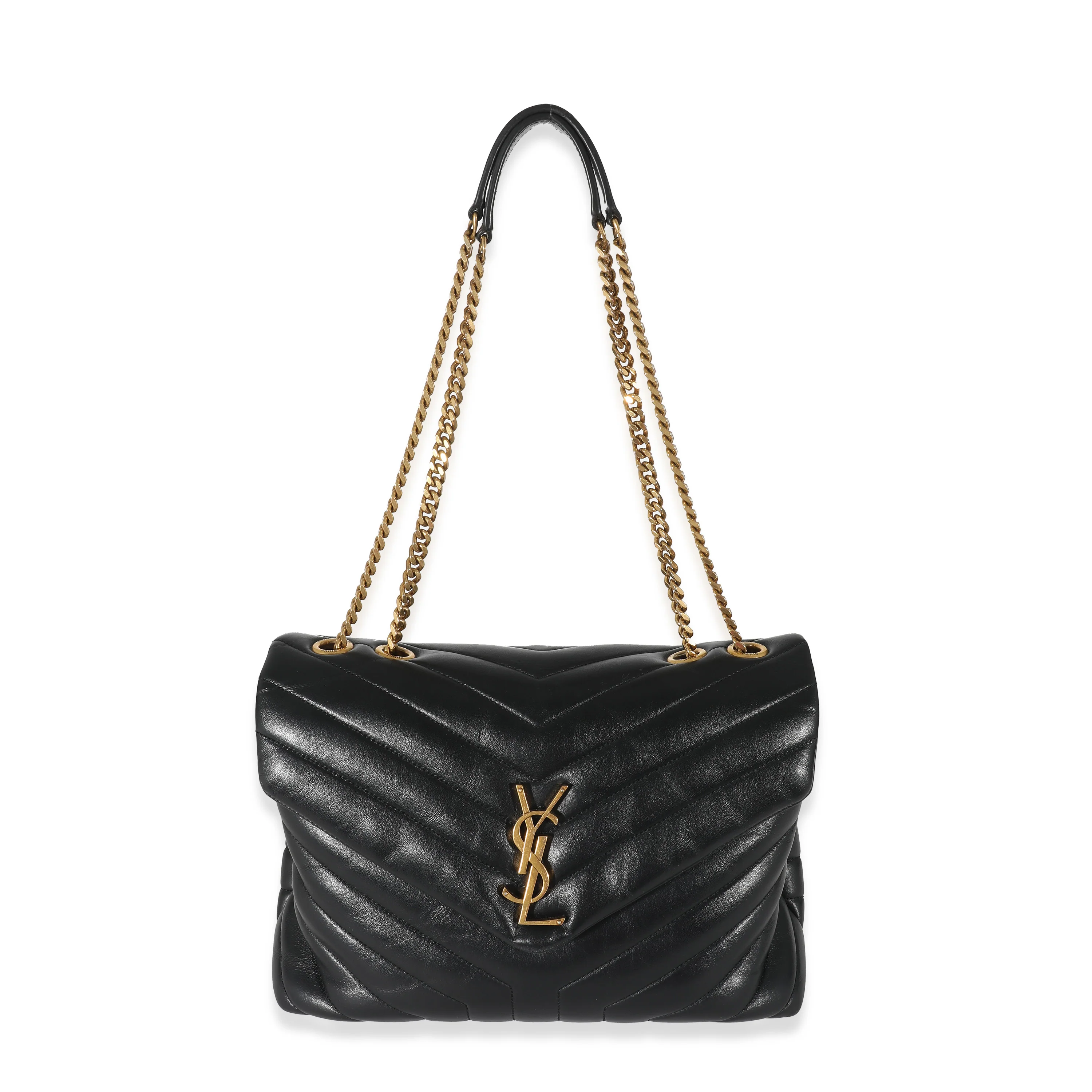 Saint Laurent Black Leather Medium Loulou Bag - Image 4