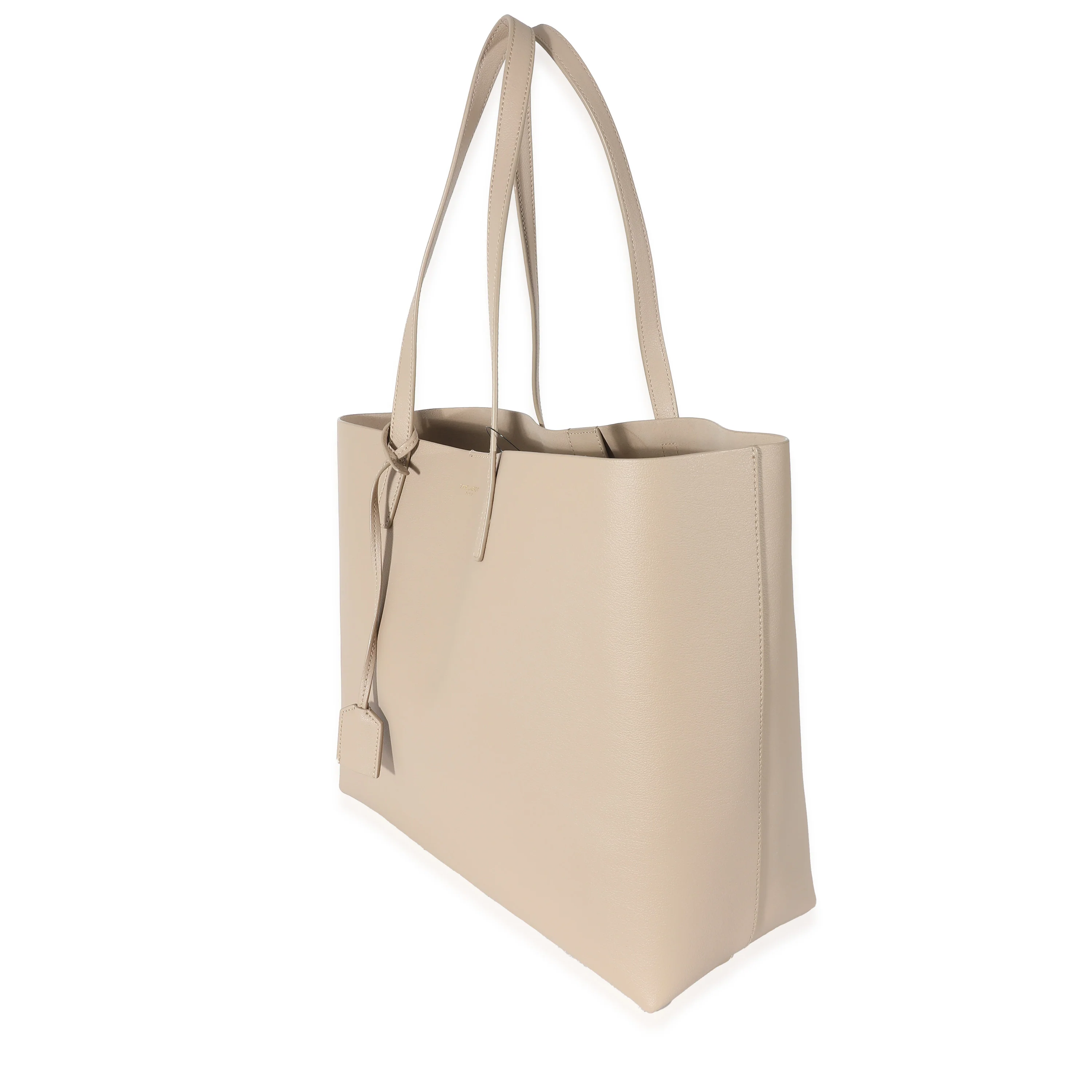 Saint Laurent Dark Beige Supple Leather East West Shopping Tote - Image 3