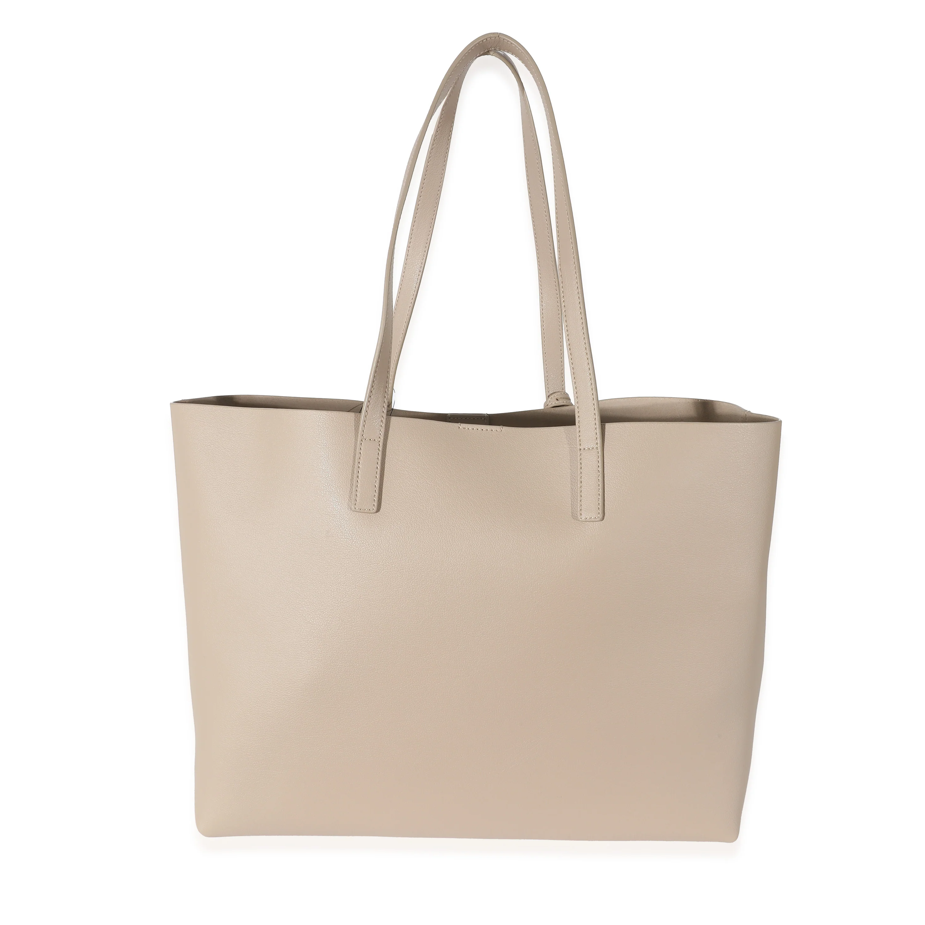 Saint Laurent Dark Beige Supple Leather East West Shopping Tote - Image 5