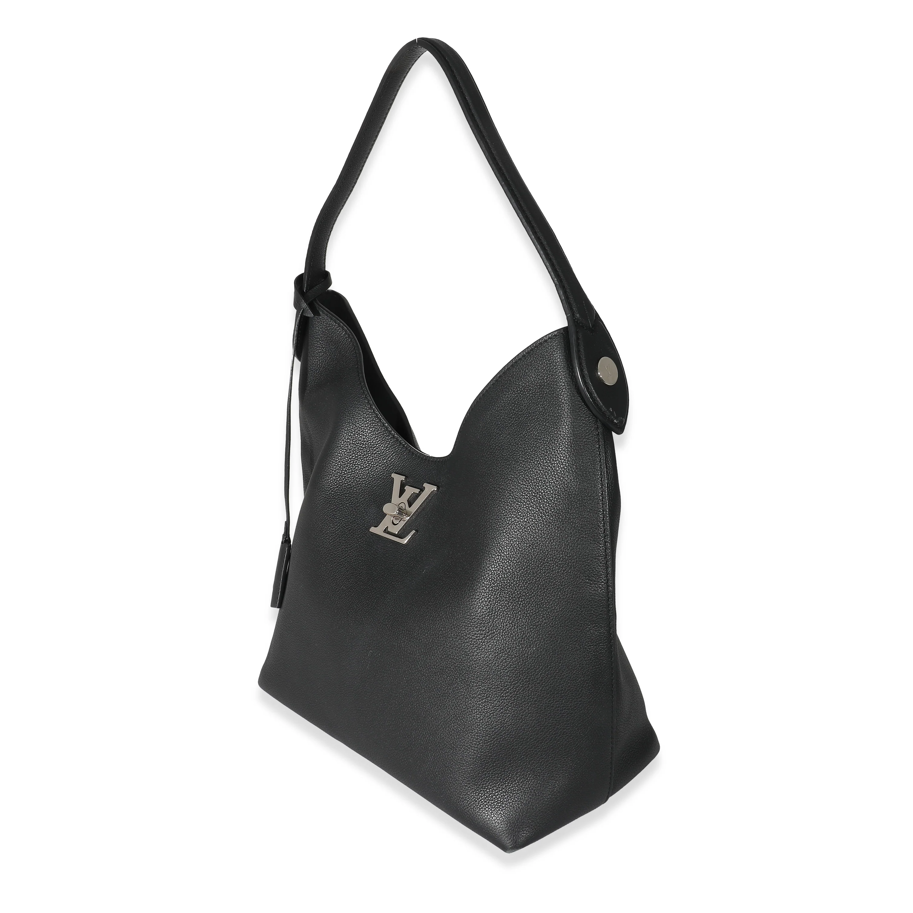 Black Calfskin Lockme Hobo - Image 2