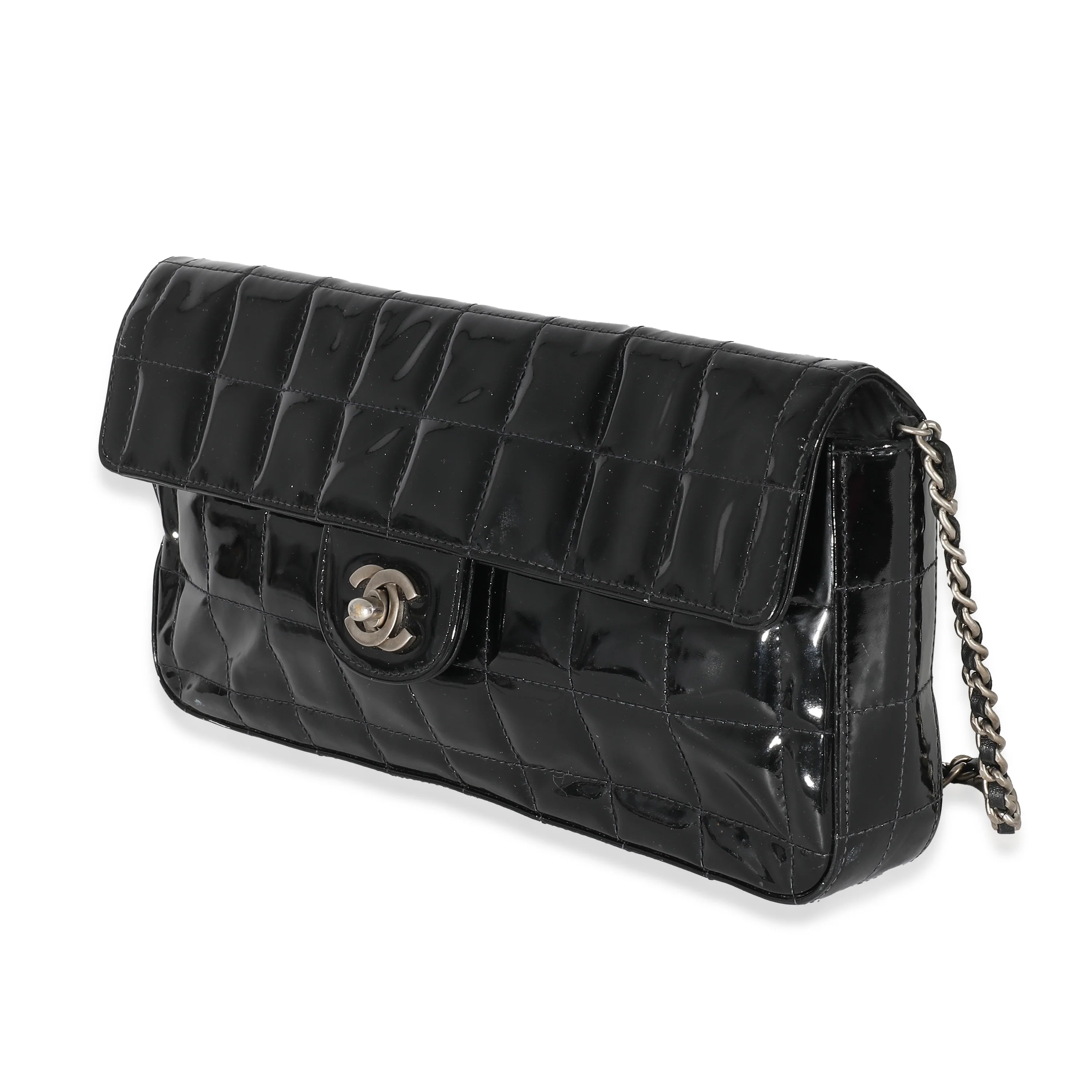 Chanel Black Patent East West Chocolate Bar Flap Bag - Image 2
