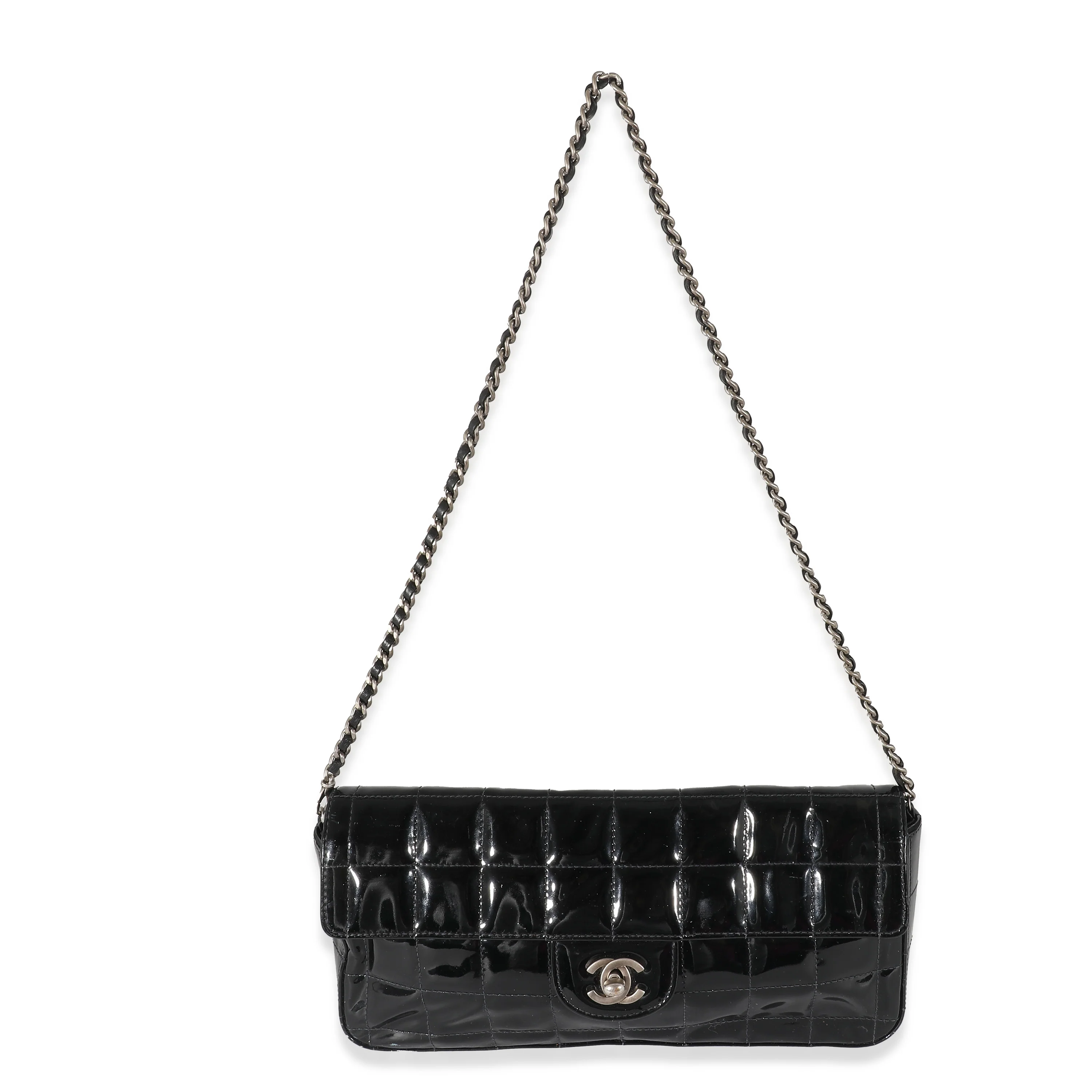 Chanel Black Patent East West Chocolate Bar Flap Bag - Image 4