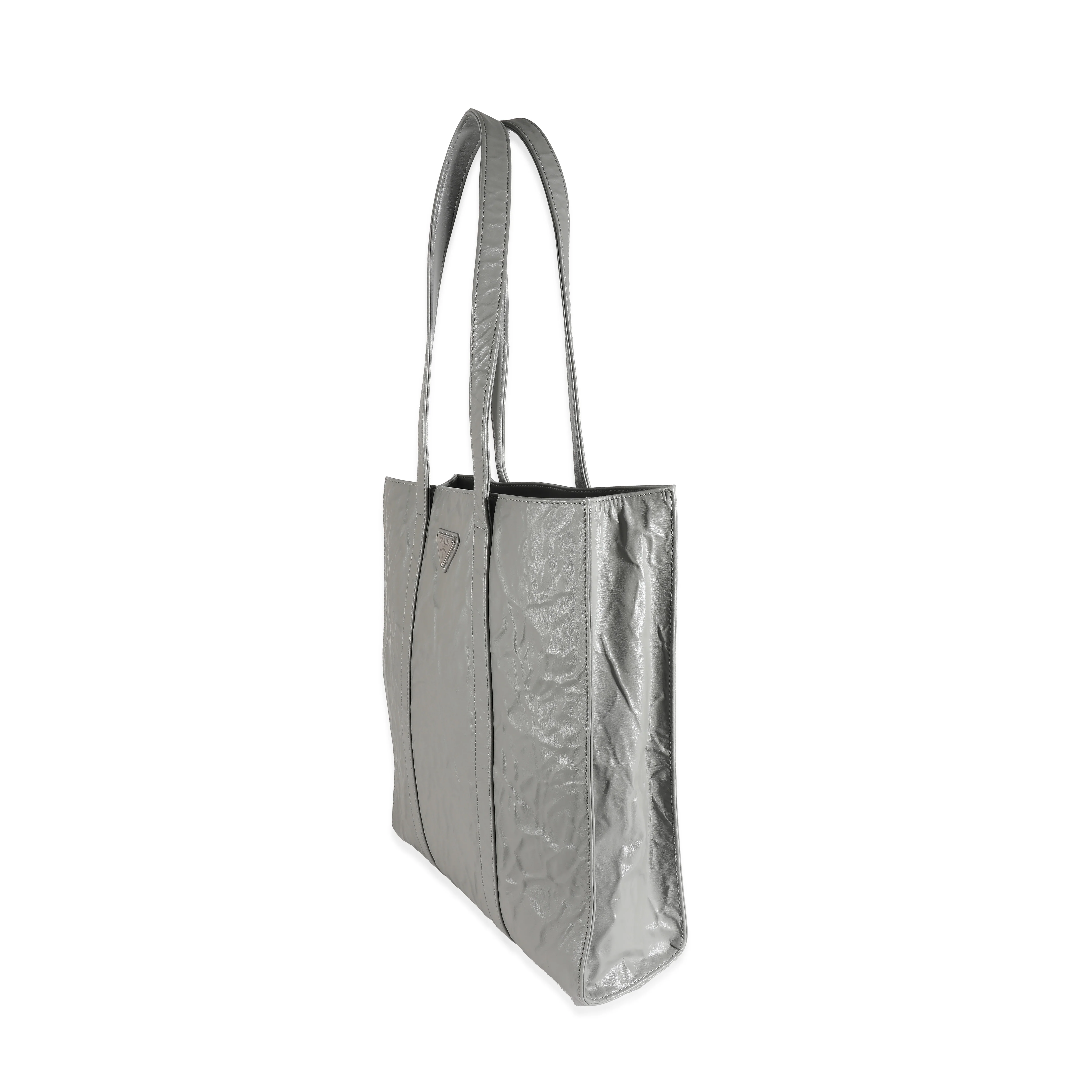 Slate Grey Small Antique Nappa Tote - Image 2