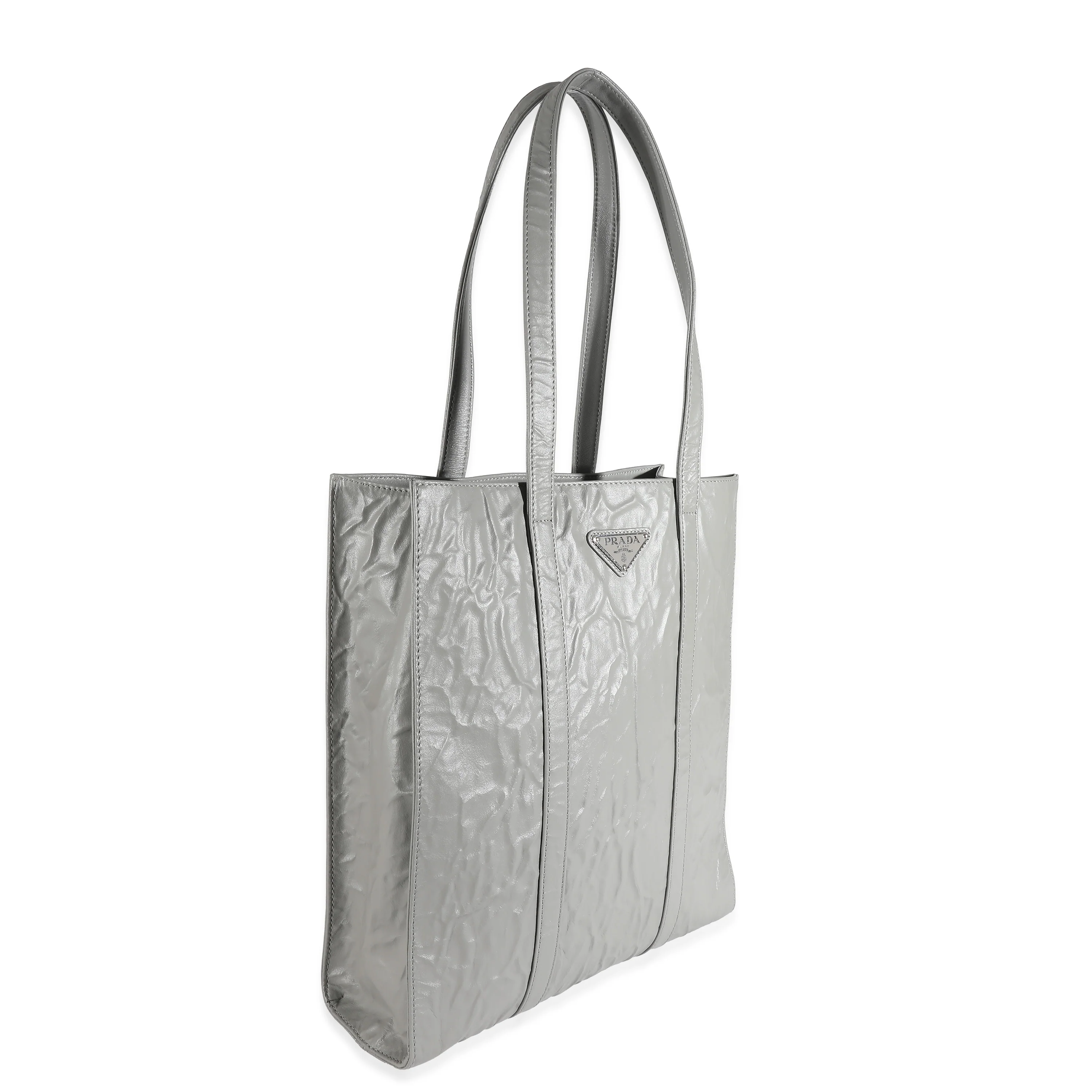 Slate Grey Small Antique Nappa Tote - Image 3
