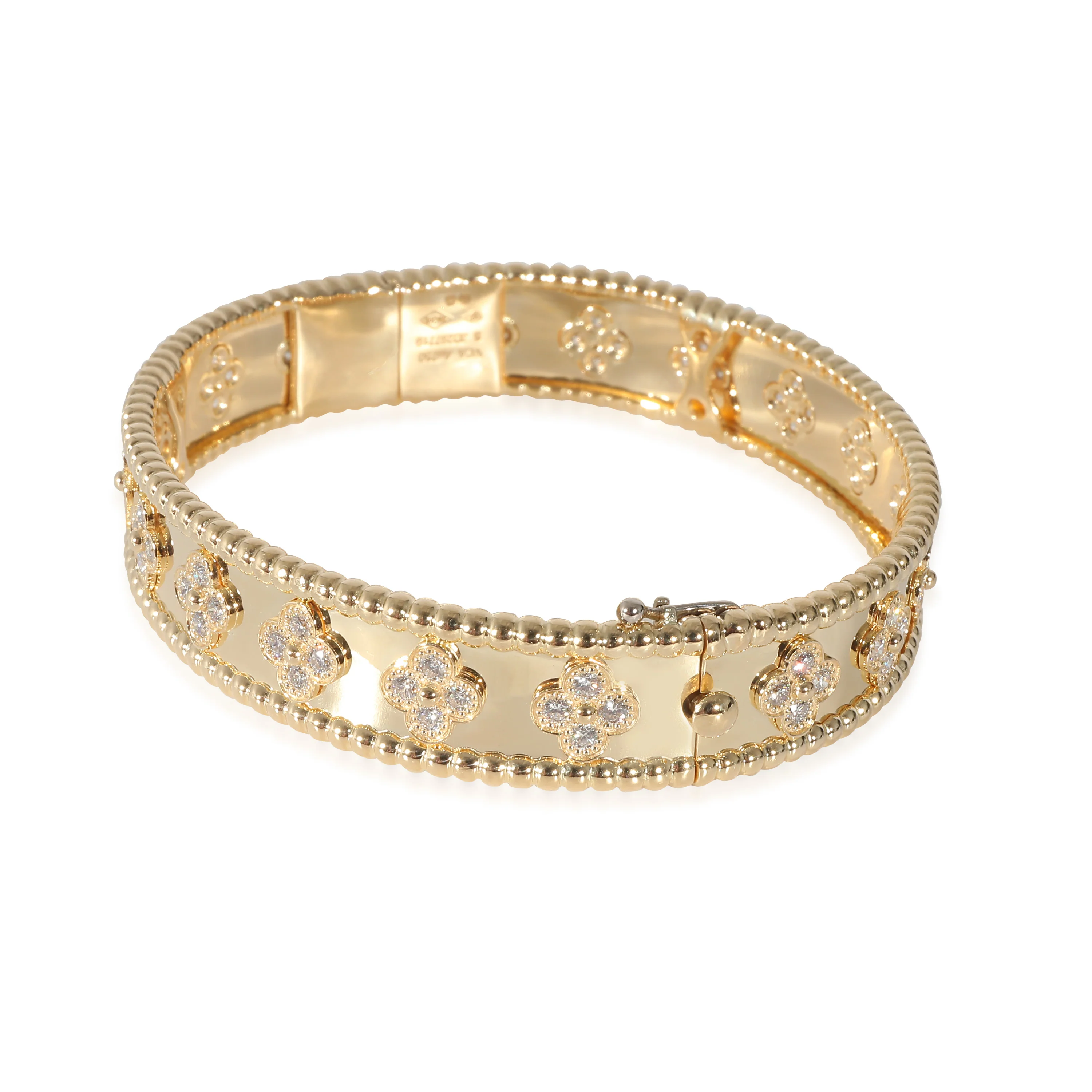 Perlee Clover Diamond Bracelet in 18k Yellow Gold 1.61 CTW - Image 2