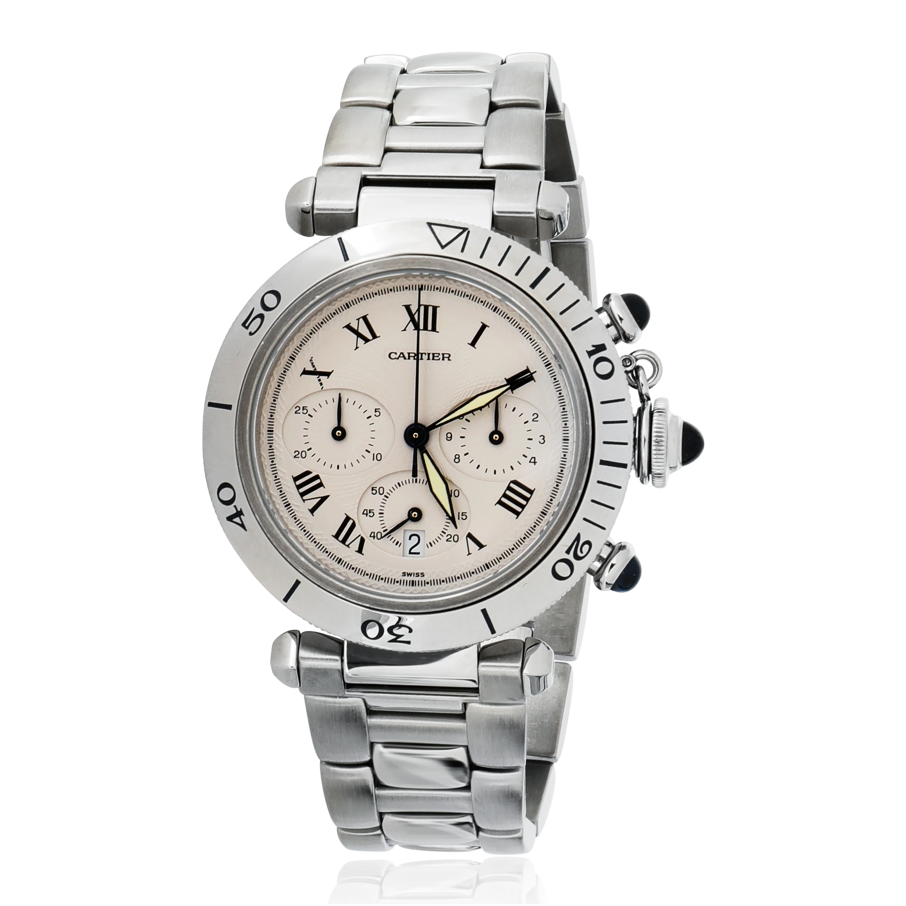 Pasha de Cartier 1050 Mens Watch in Stainless Steel
