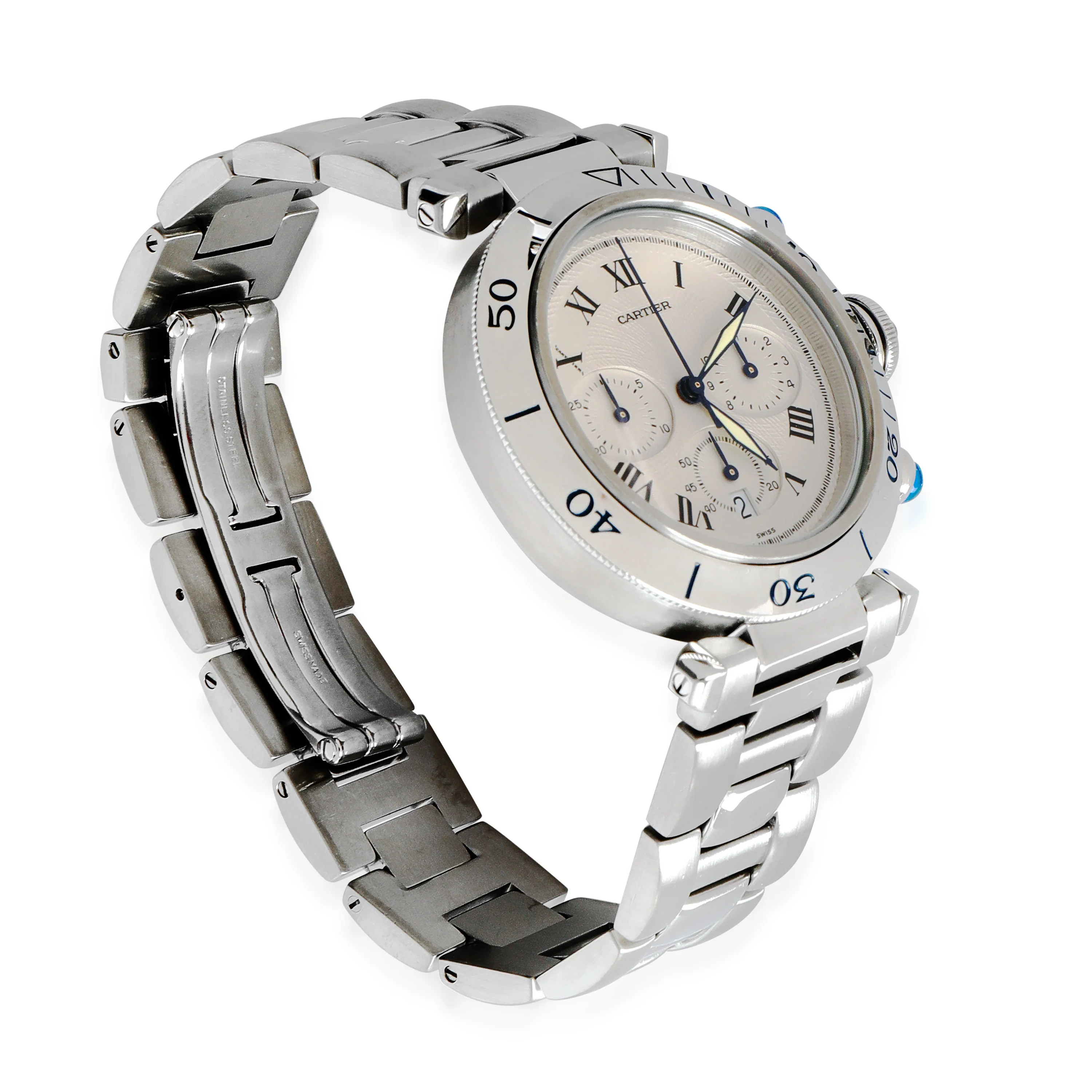 Pasha de Cartier 1050 Mens Watch in Stainless Steel - Image 2