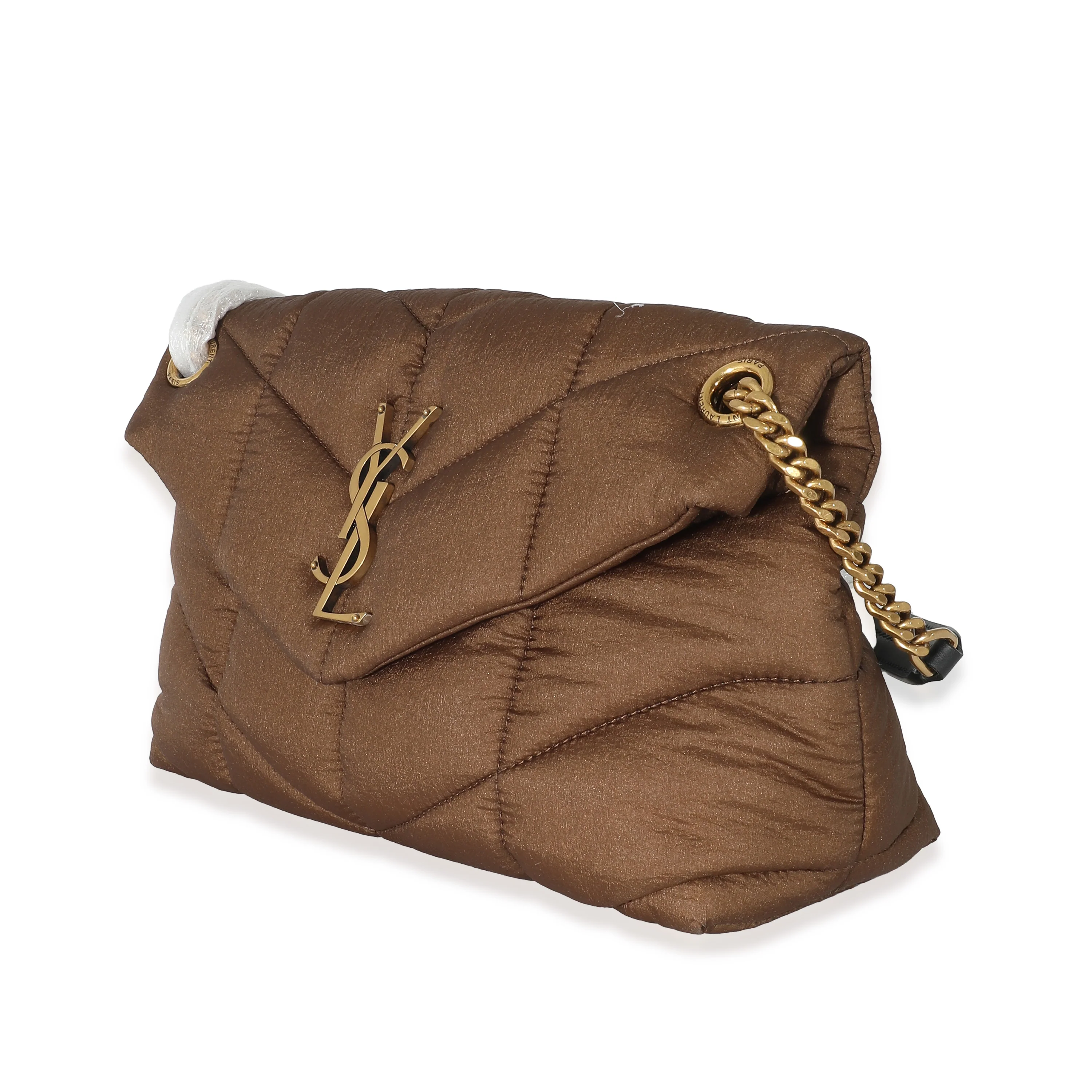 Saint Laurent Military Green Nylon Small Puffer Chain Bag - Image 2