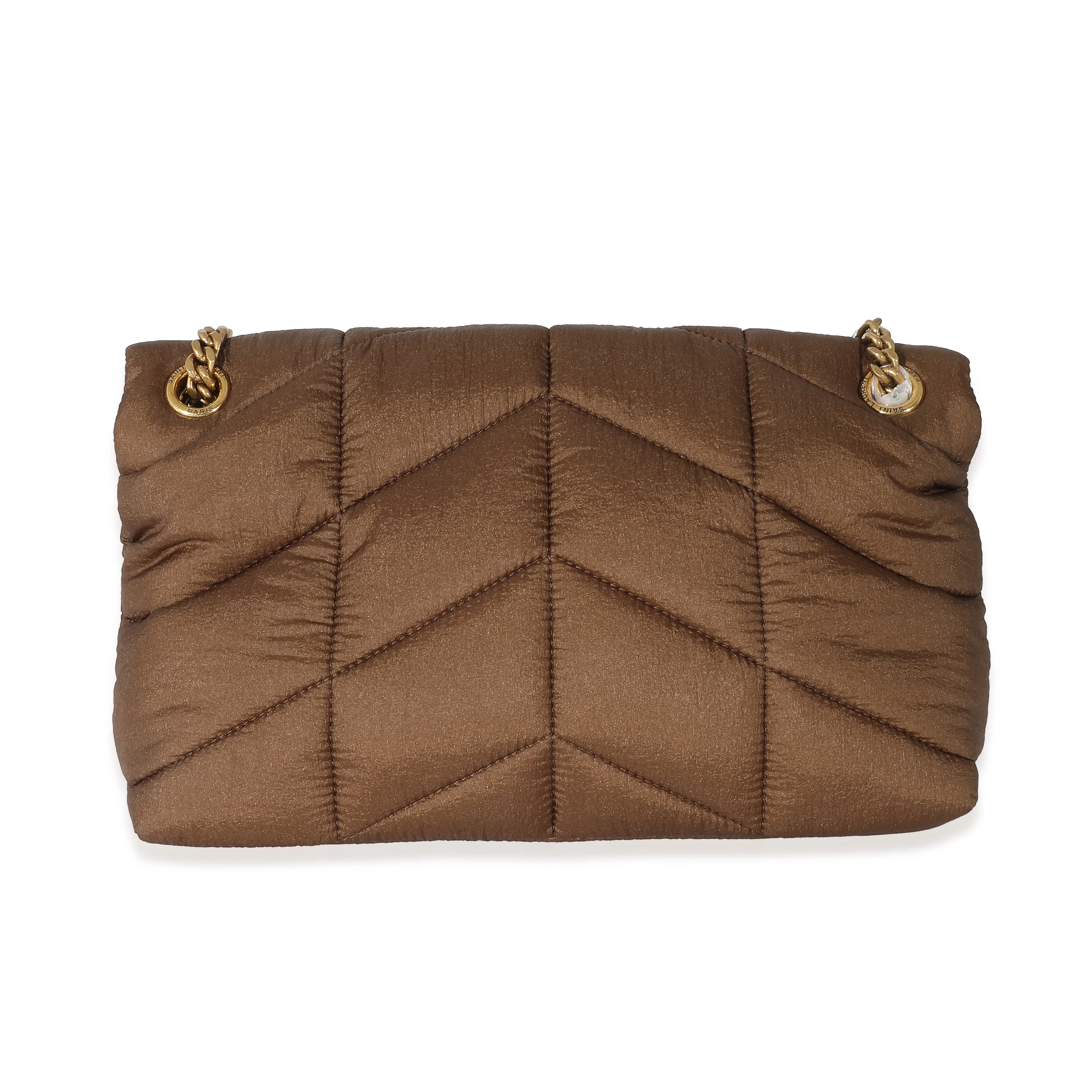 Saint Laurent Military Green Nylon Small Puffer Chain Bag - Image 4