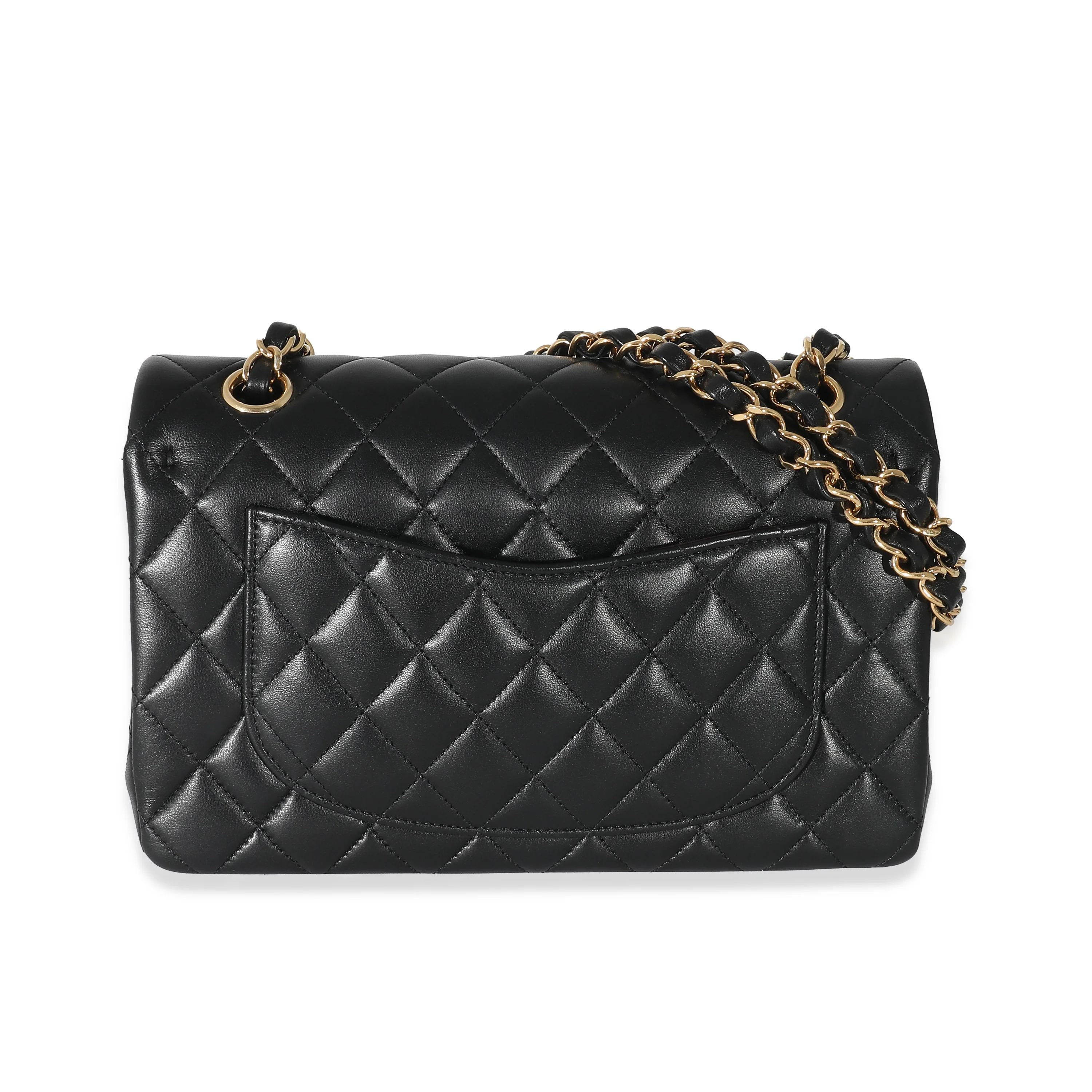 Chanel Black Quilted Lambskin Small Classic Double Flap Bag - Image 4