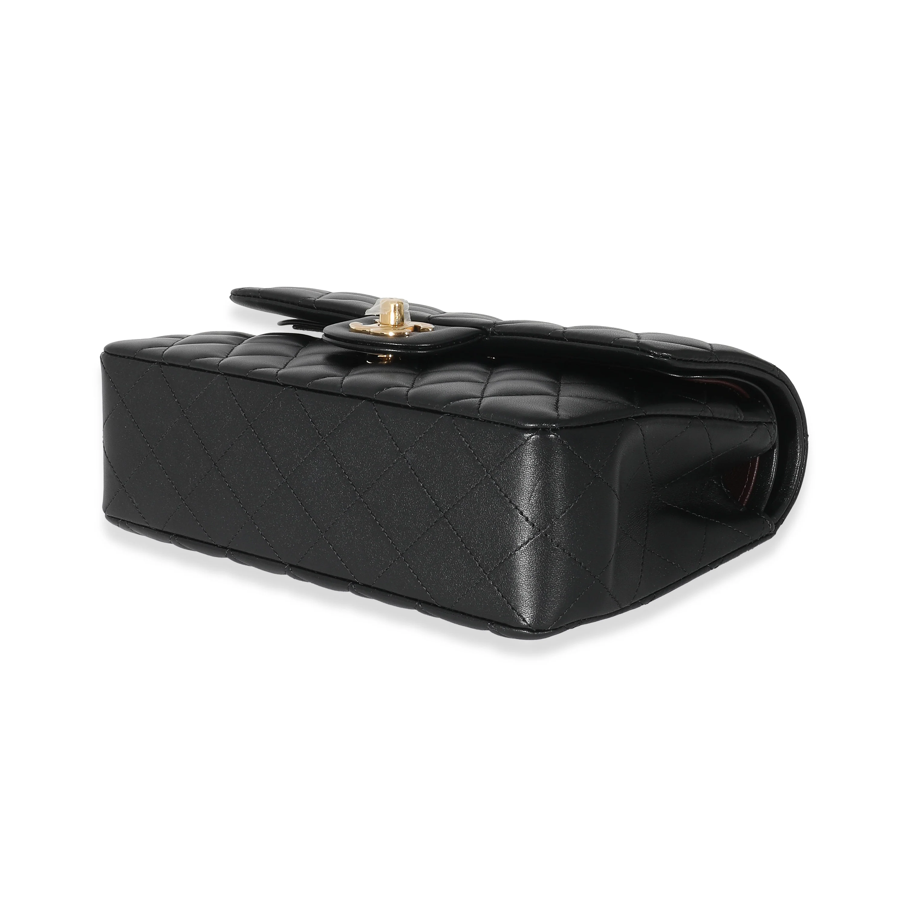 Chanel Black Quilted Lambskin Small Classic Double Flap Bag - Image 5