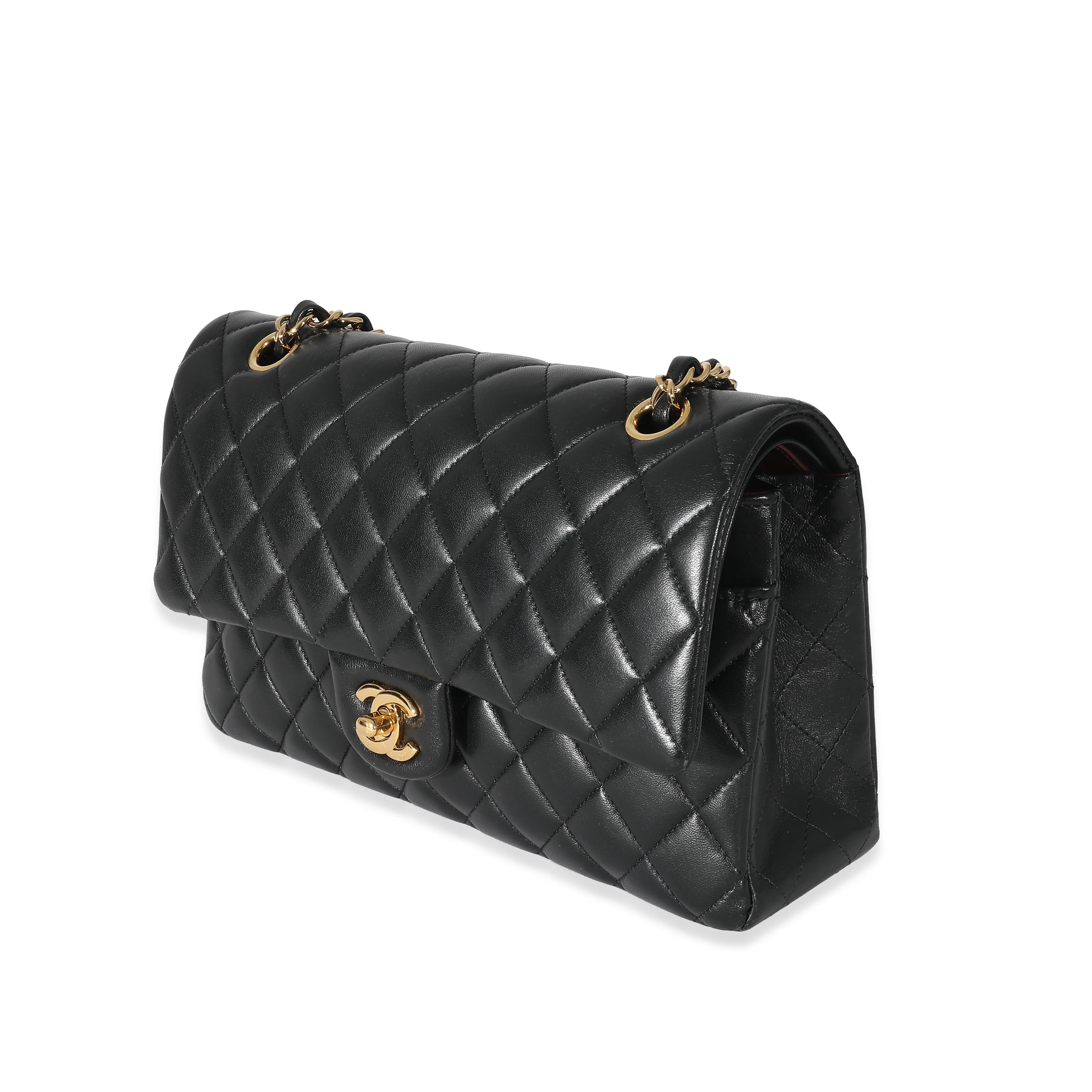 Chanel Black Quilted Lambskin Medium Classic Double Flap Bag - Image 2
