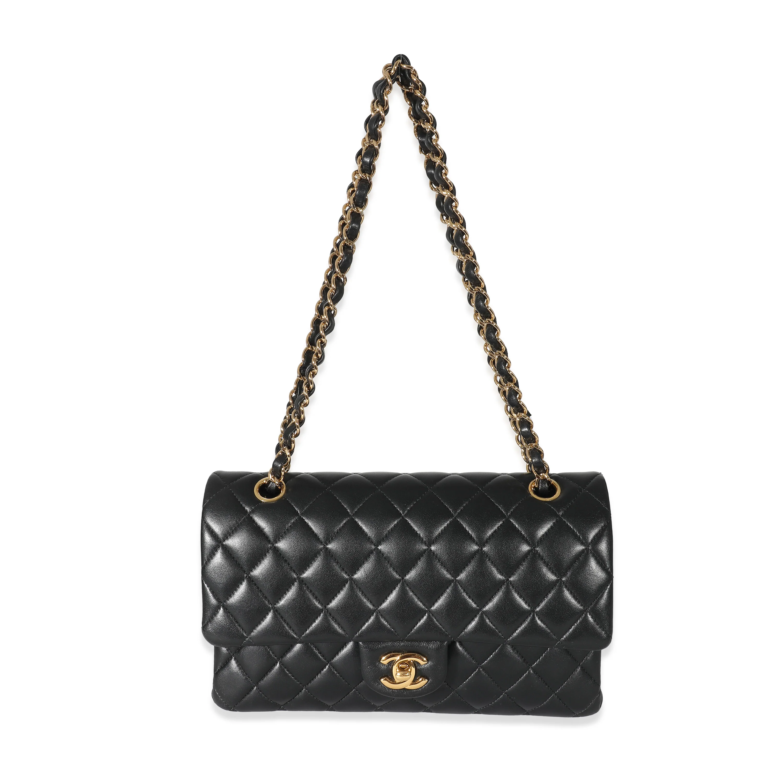 Chanel Black Quilted Lambskin Medium Classic Double Flap Bag - Image 6