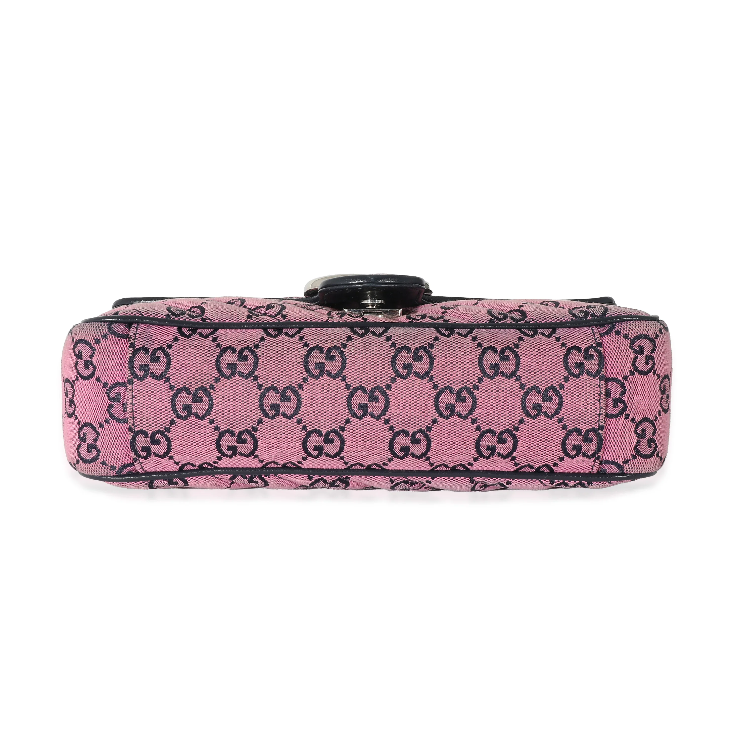 Gucci Pink GG Canvas Small Diagonal Marmont Bag - Image 3