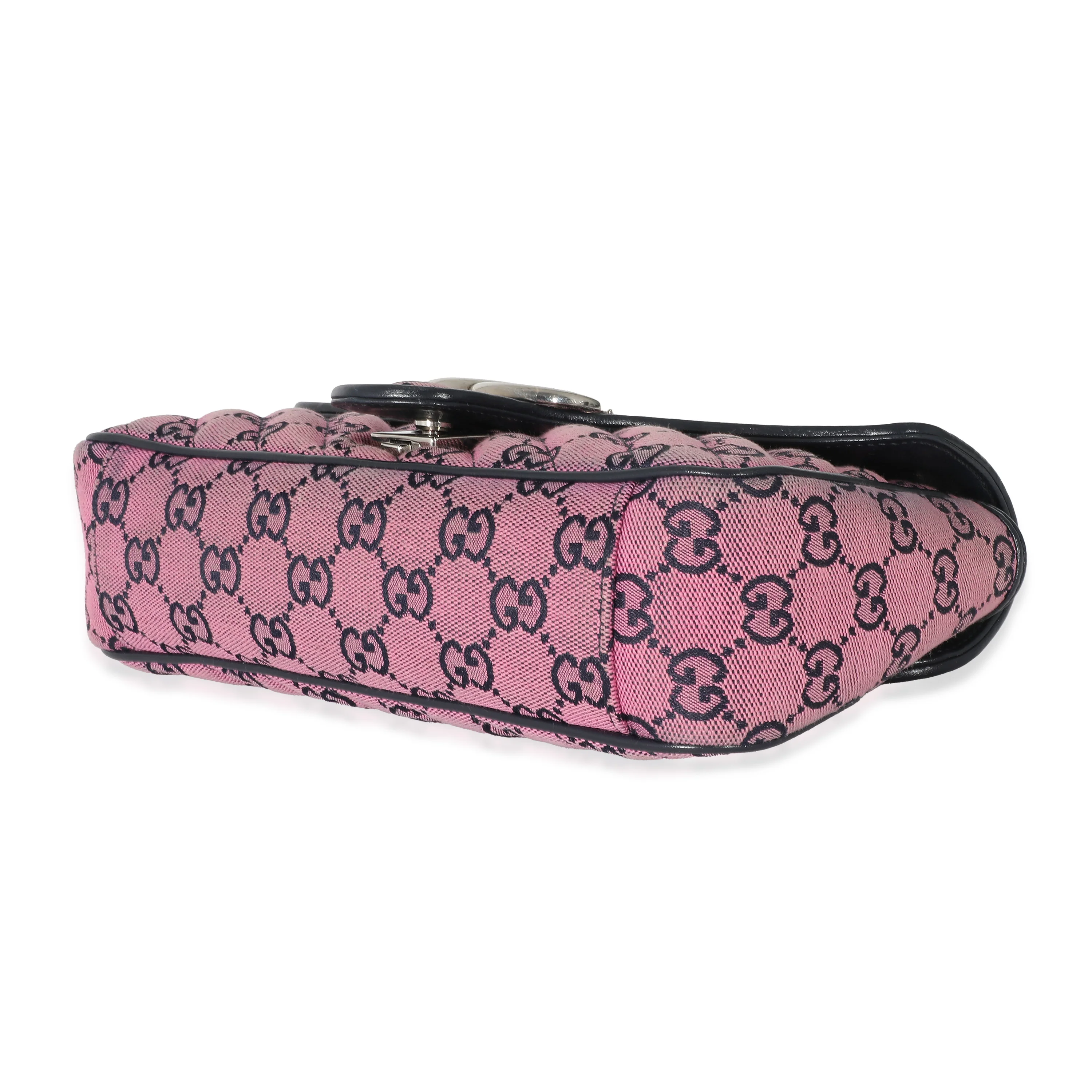 Gucci Pink GG Canvas Small Diagonal Marmont Bag - Image 5