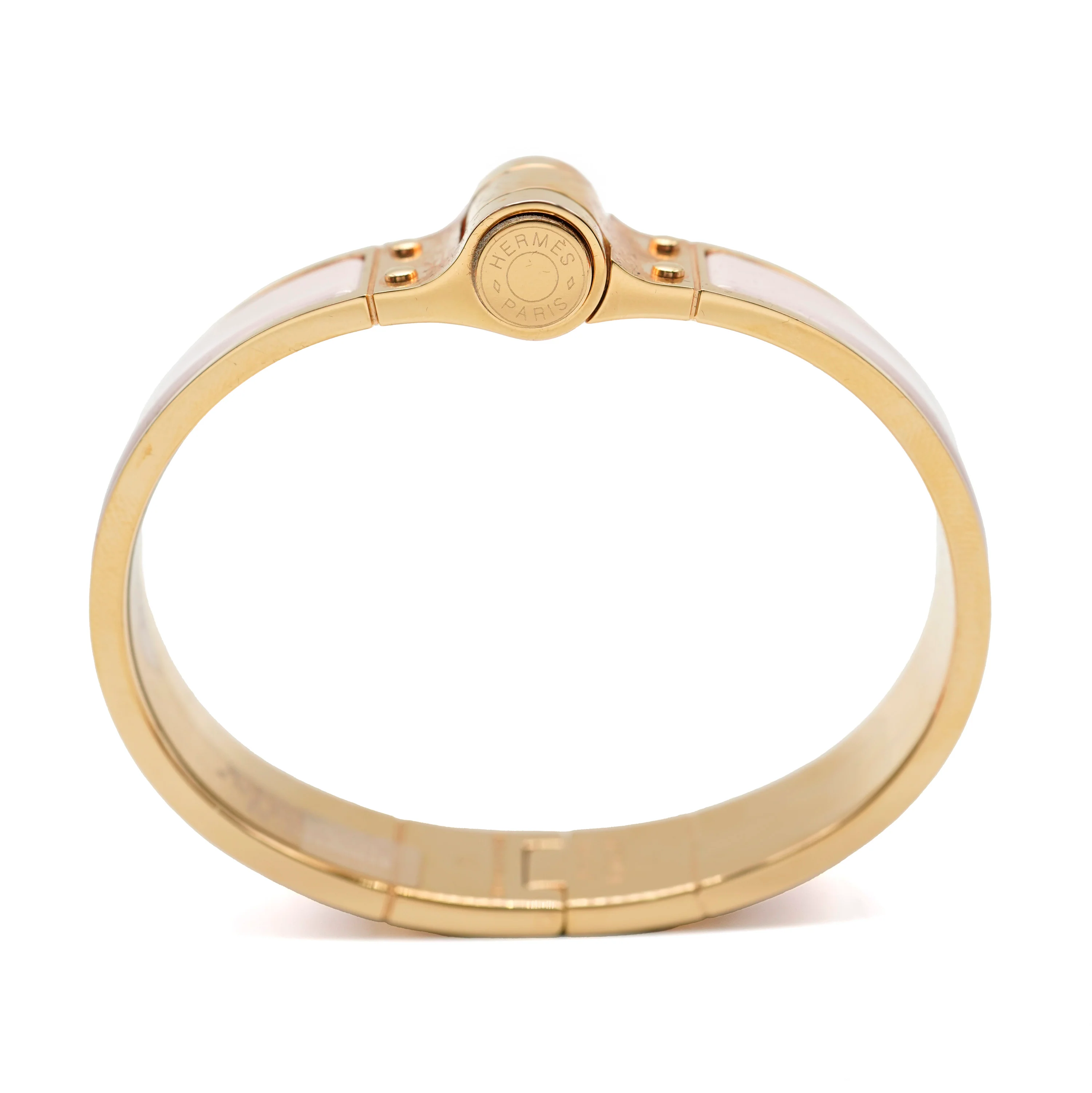 Rose Candeur Enamel Rose Gold Charniere Uni Narrow Hinged Bracelet - Image 3