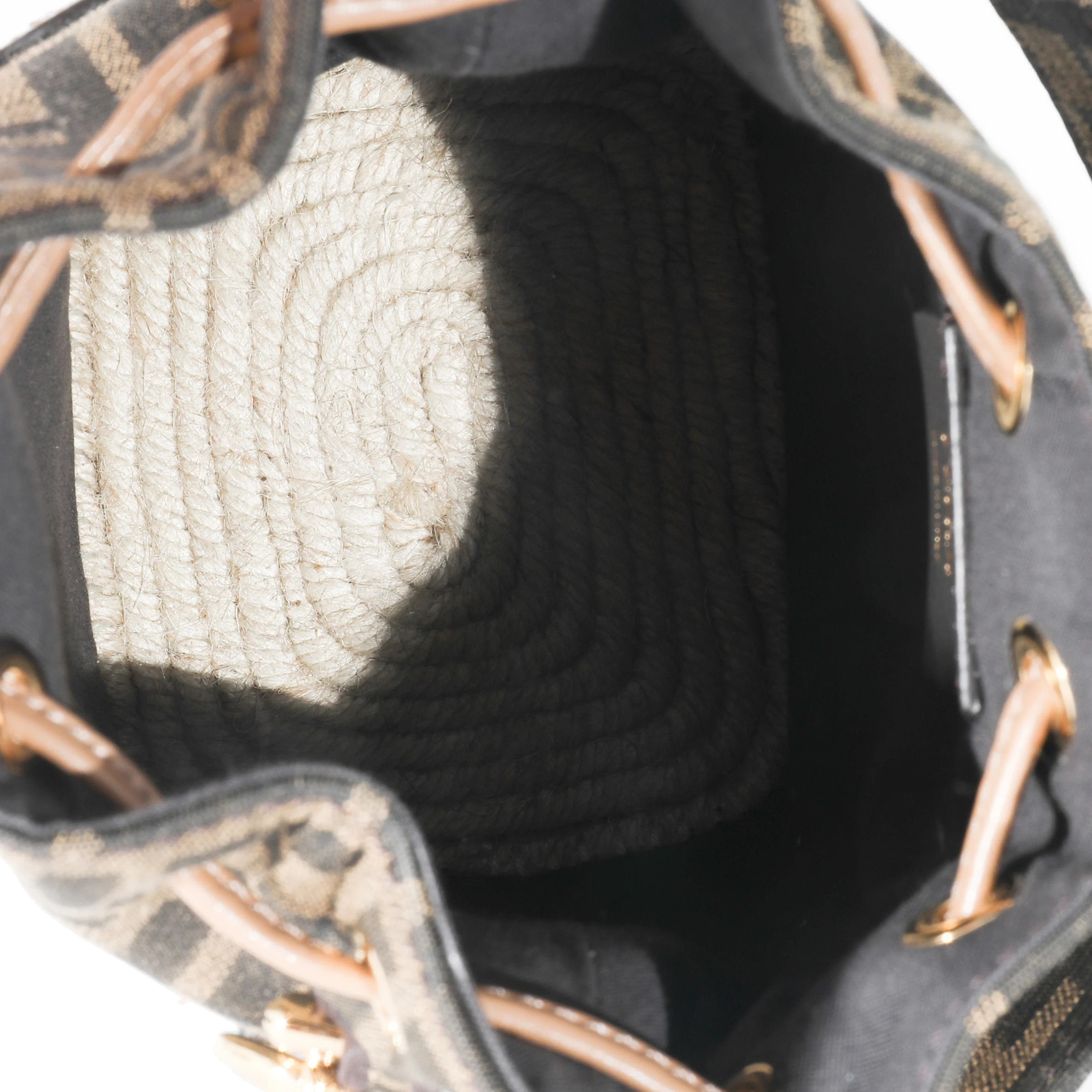Fendi Brown FF Jacquard Fabric Mon Tresor Bucket Bag - Image 8