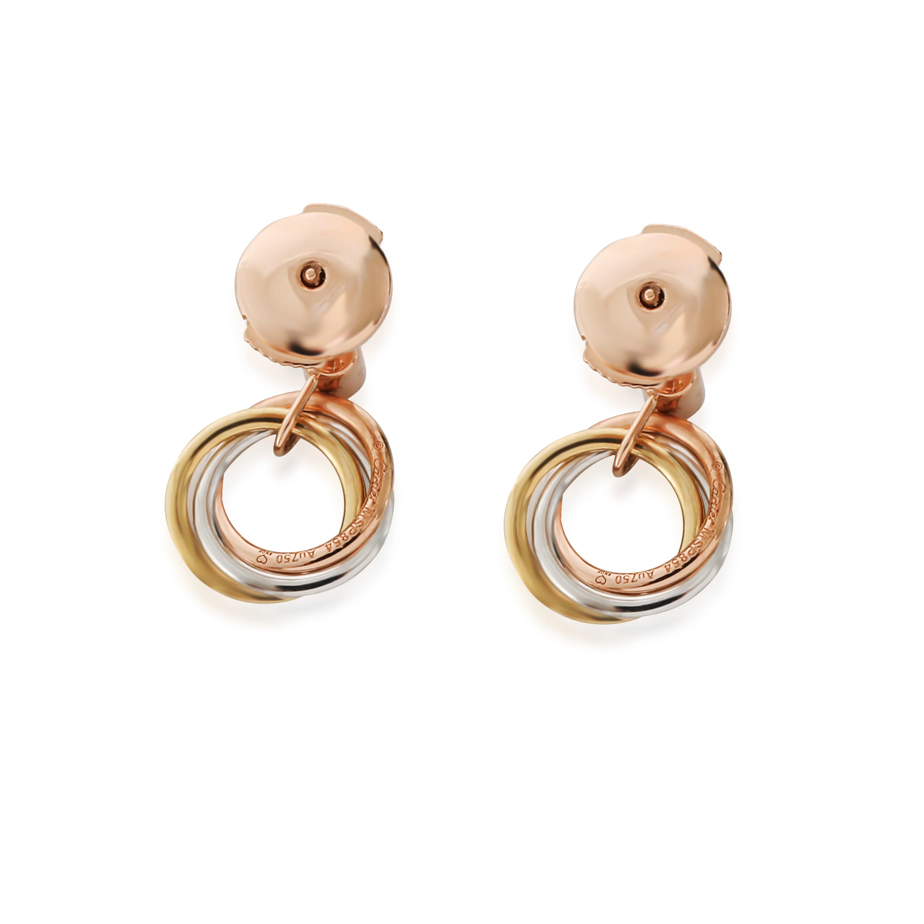 Cartier Trinity Earrings in 18K Tri-Color 0.08 CTW - Image 3