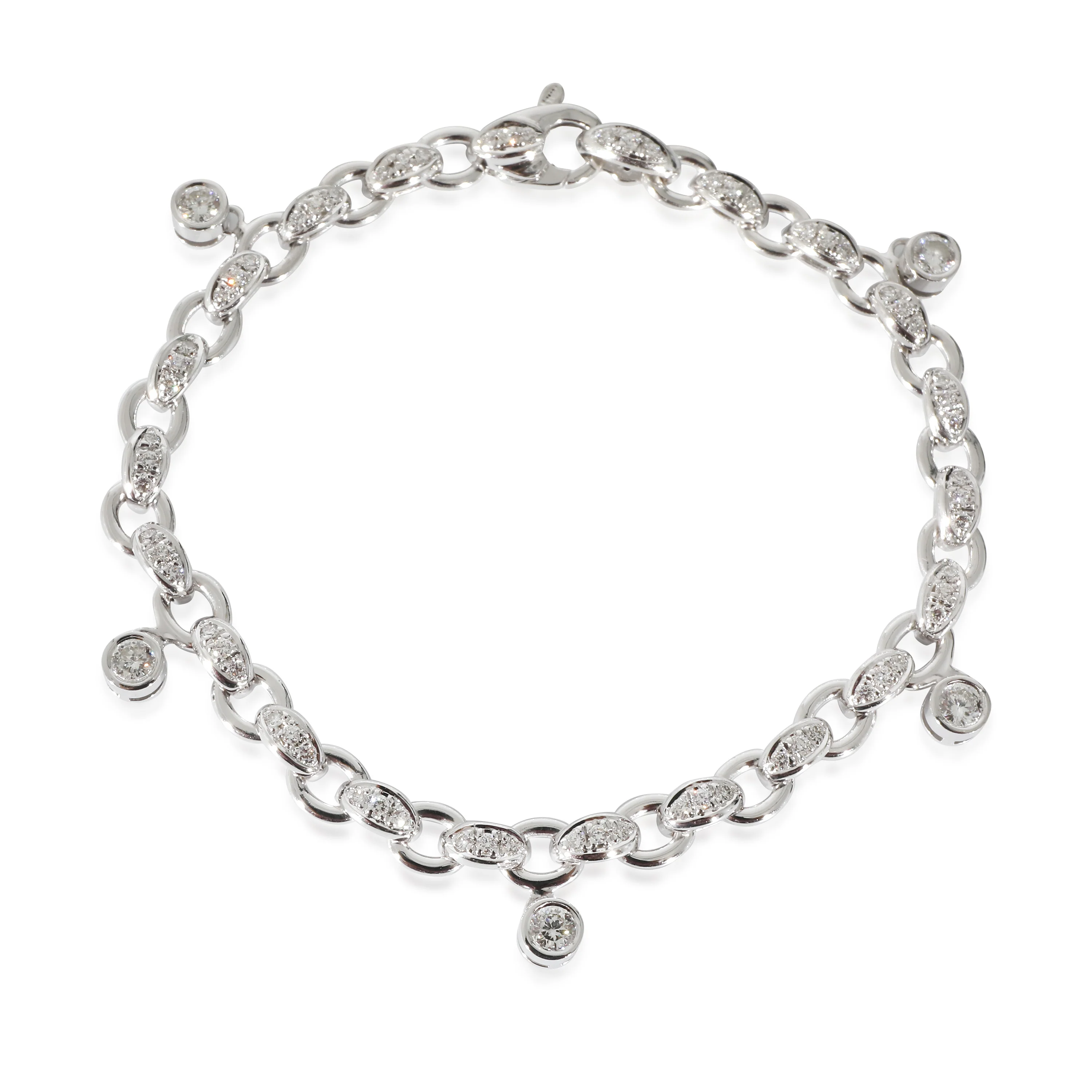 Roberto Coin Mini Cento Bracelet in 18K White Gold 1.8 CTW