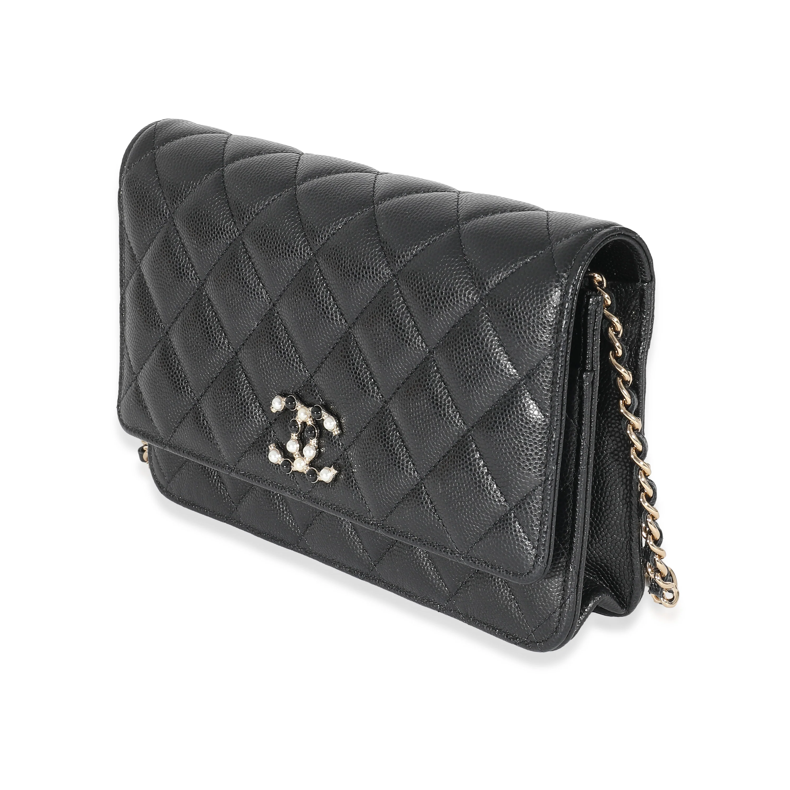 Chanel Black Quilted Caviar Coco Candy Wallet On Chain - Image 2