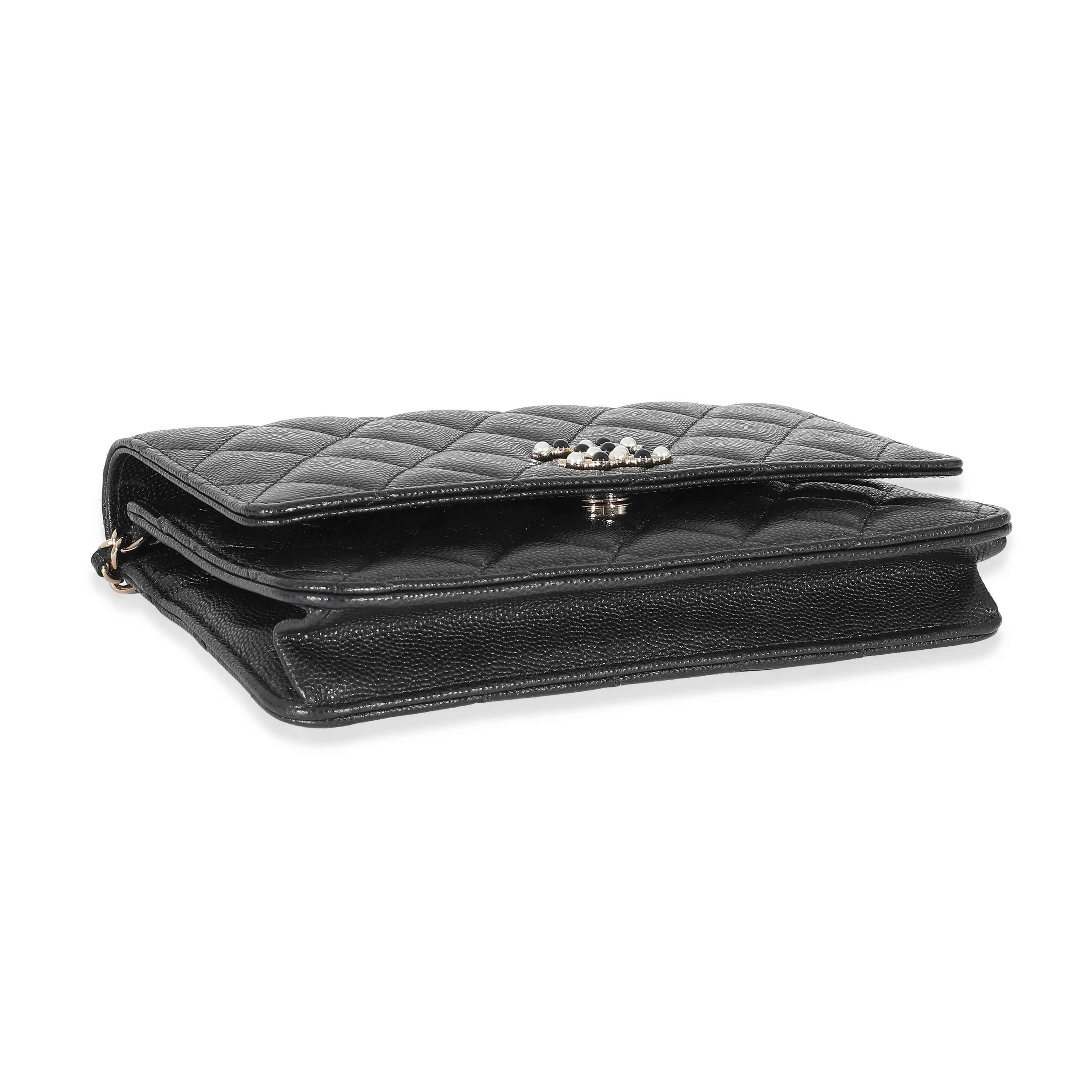 Chanel Black Quilted Caviar Coco Candy Wallet On Chain - Image 3