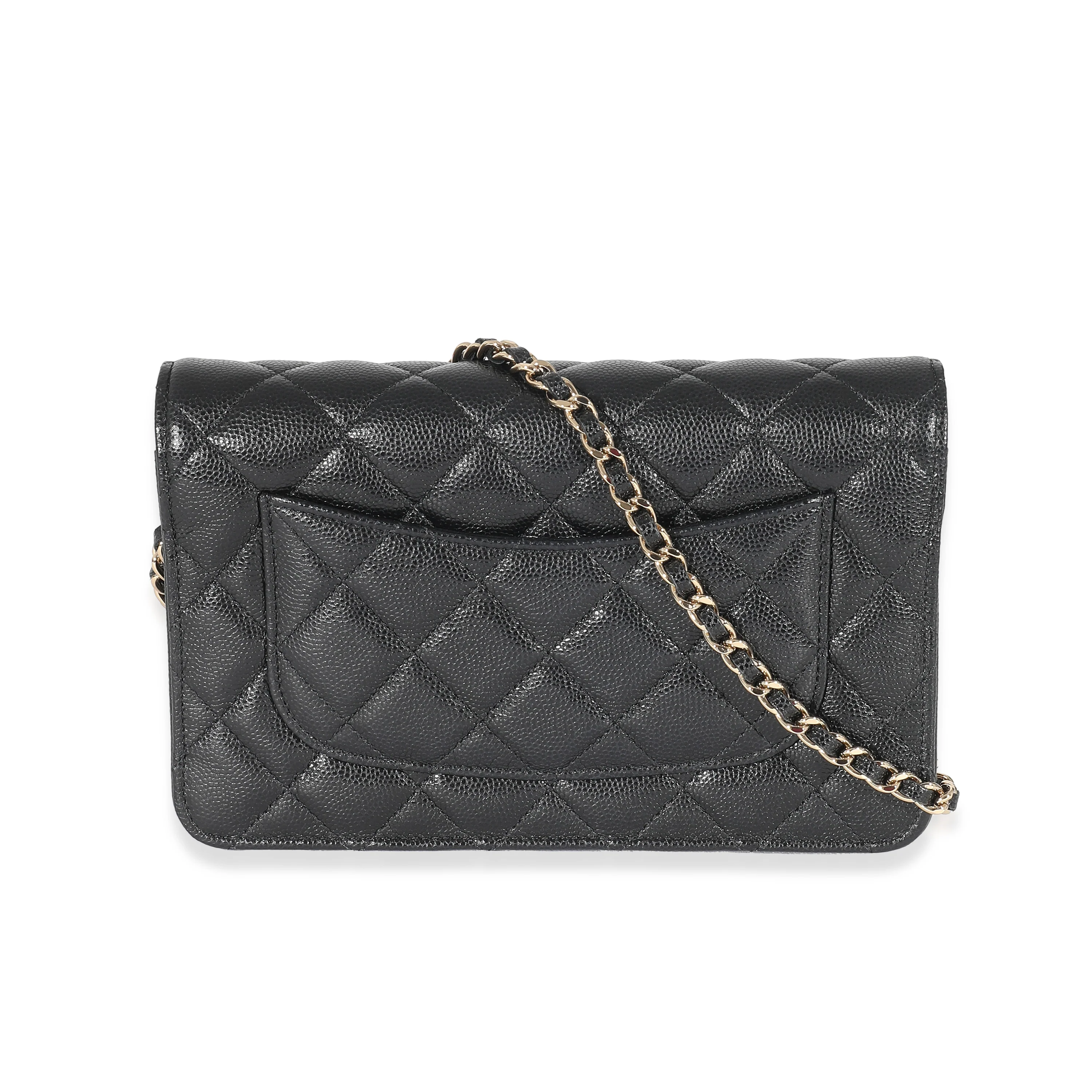 Chanel Black Quilted Caviar Coco Candy Wallet On Chain - Image 4