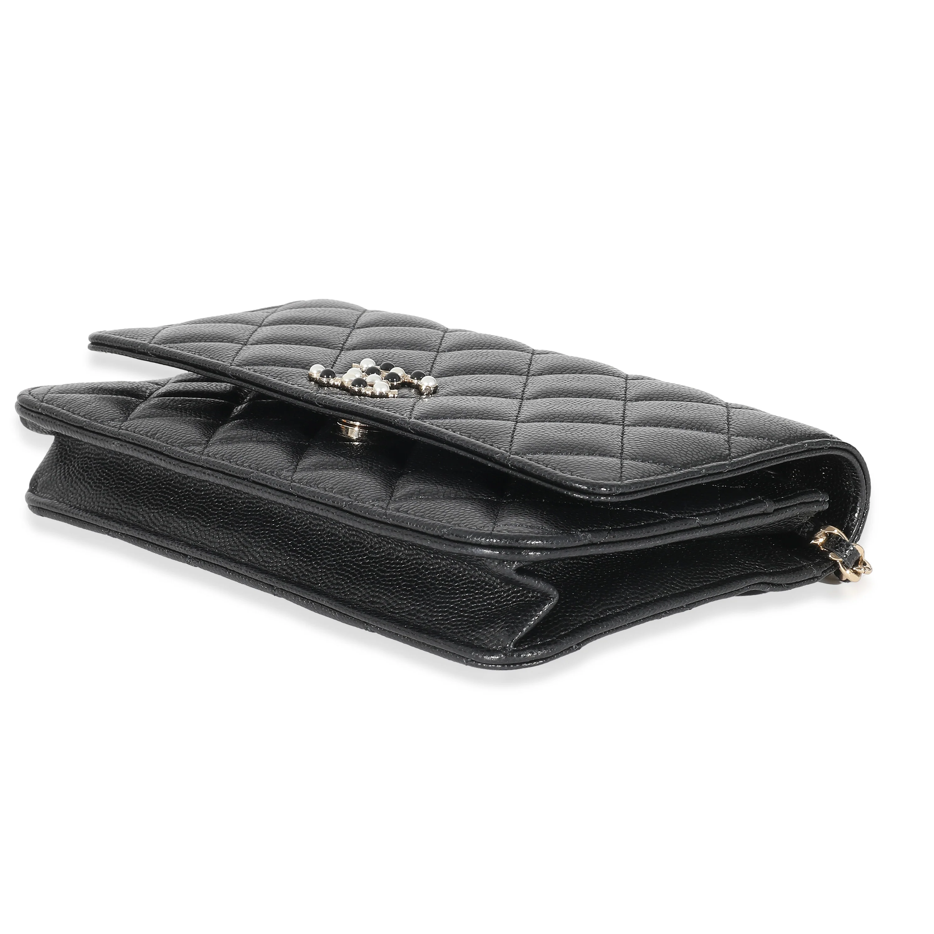 Chanel Black Quilted Caviar Coco Candy Wallet On Chain - Image 5