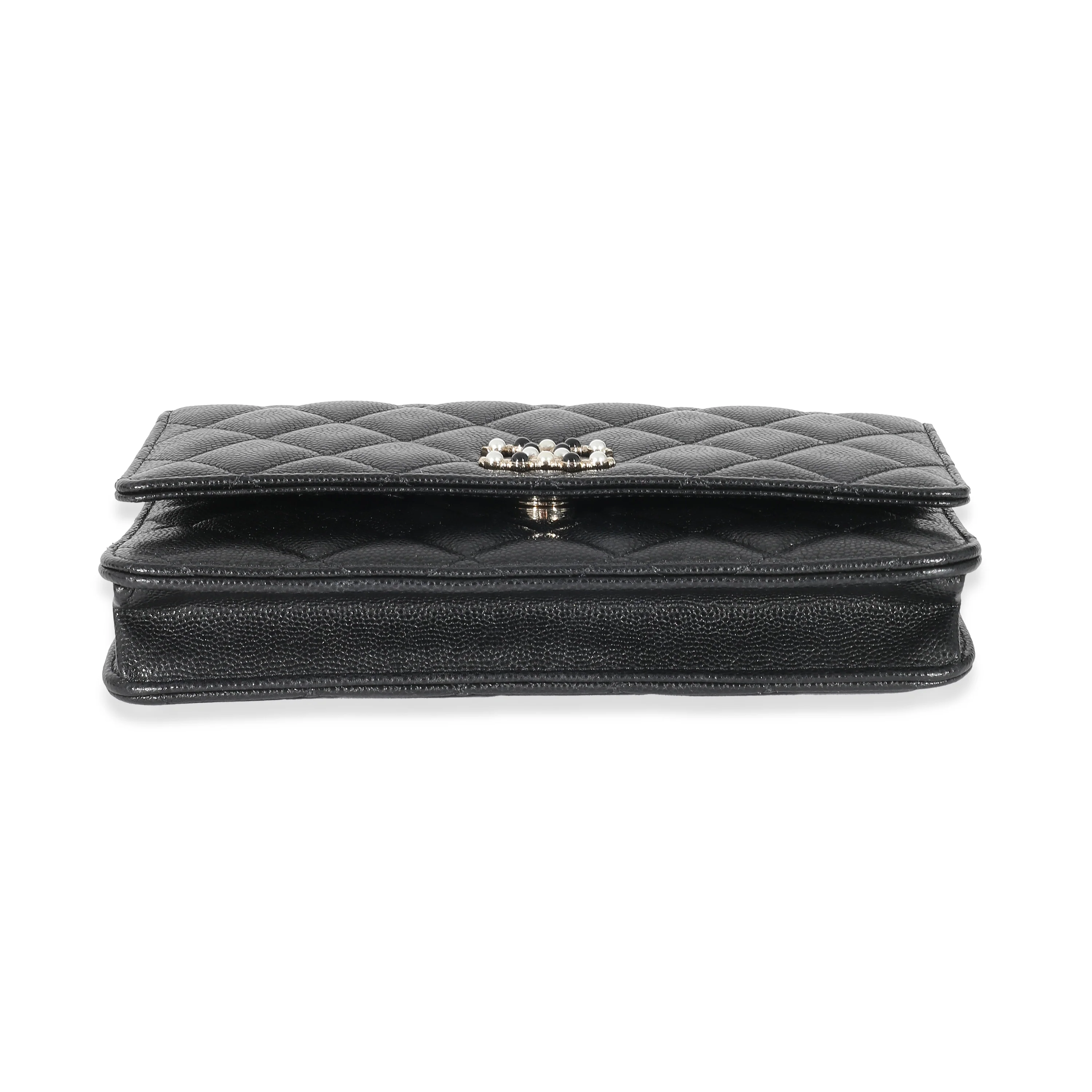 Chanel Black Quilted Caviar Coco Candy Wallet On Chain - Image 6