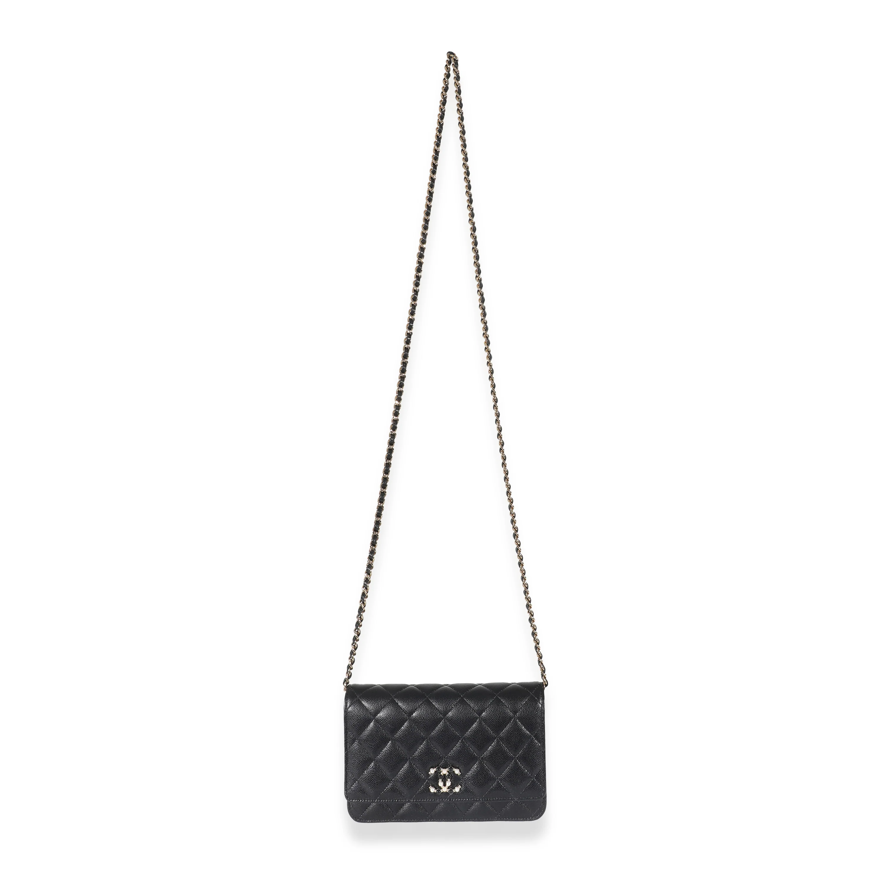 Chanel Black Quilted Caviar Coco Candy Wallet On Chain - Image 7