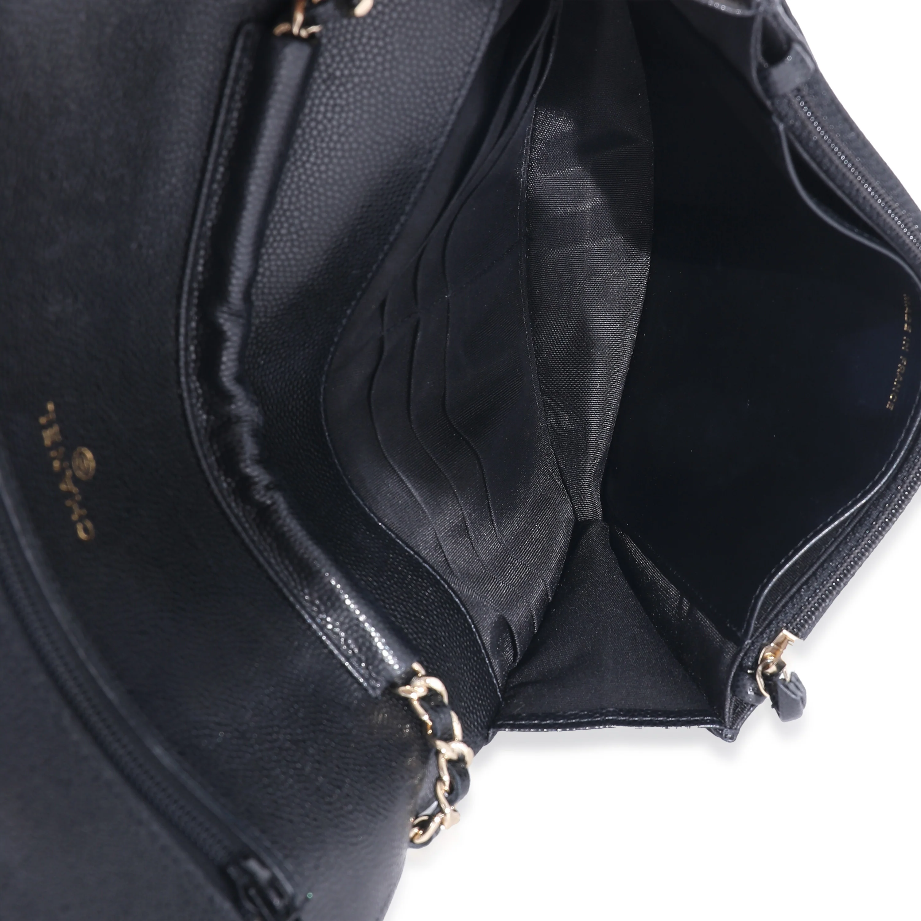 Chanel Black Quilted Caviar Coco Candy Wallet On Chain - Image 8