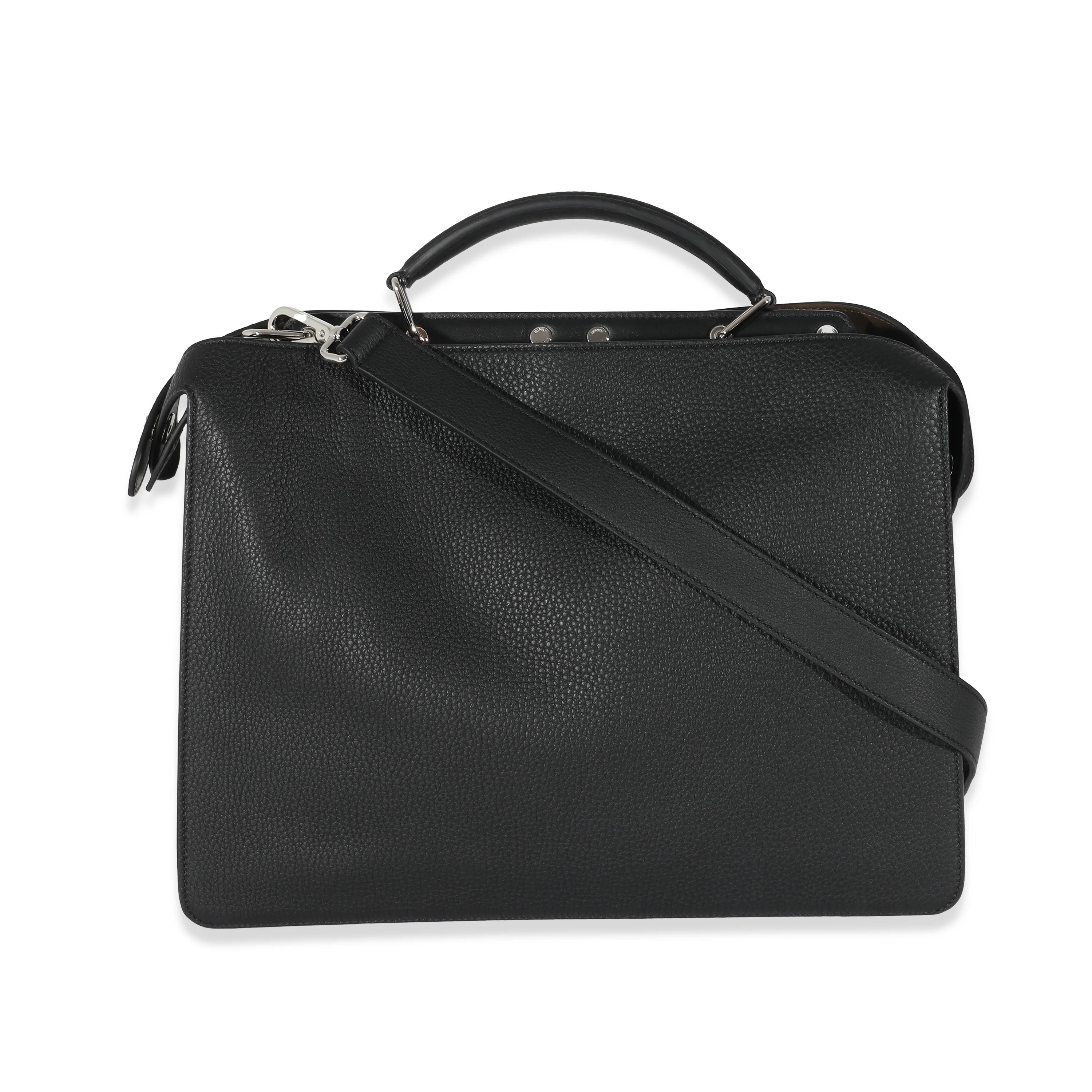 Fendi Black Cuoio Romano Leather Medium Iseeu Peekaboo - Image 4