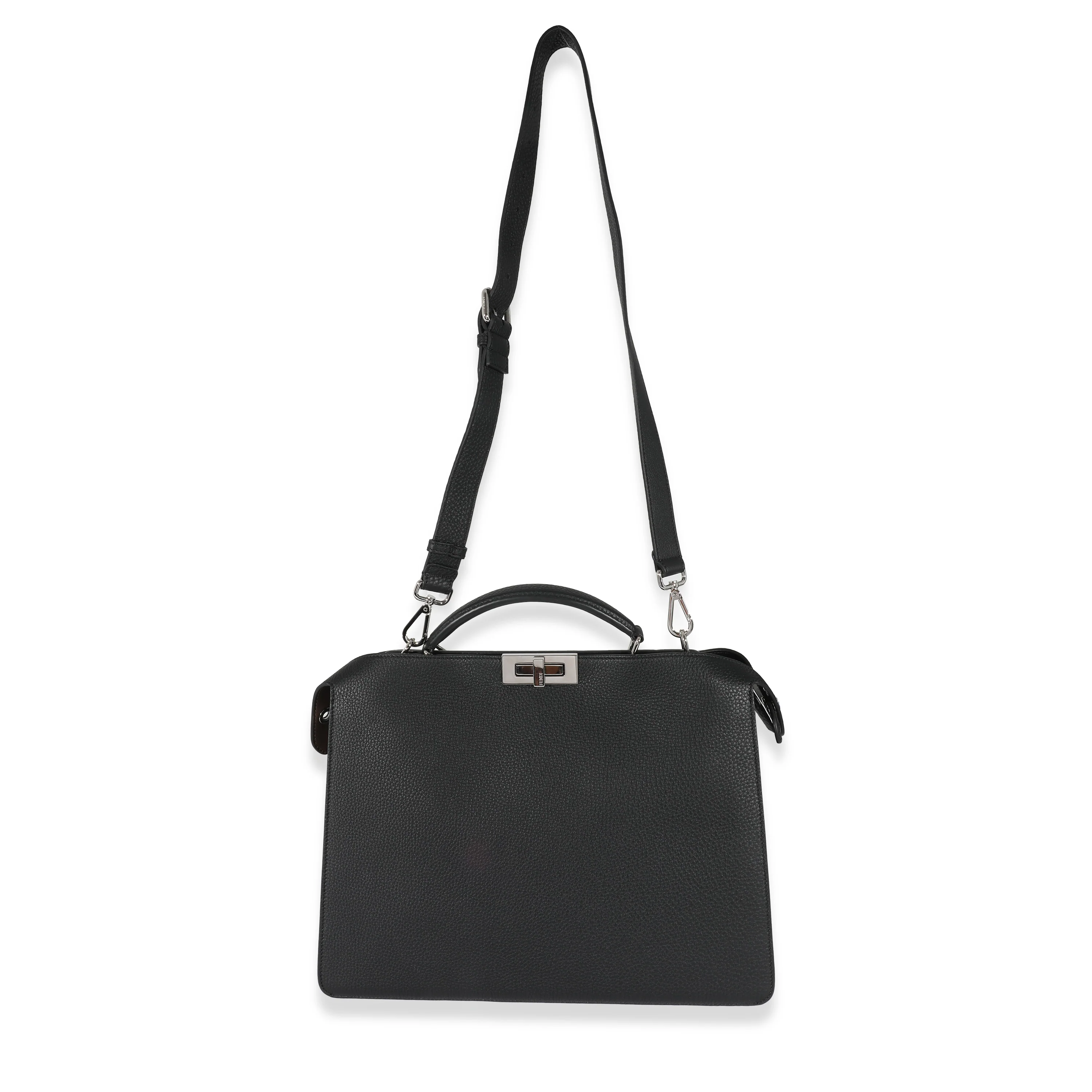 Fendi Black Cuoio Romano Leather Medium Iseeu Peekaboo - Image 7