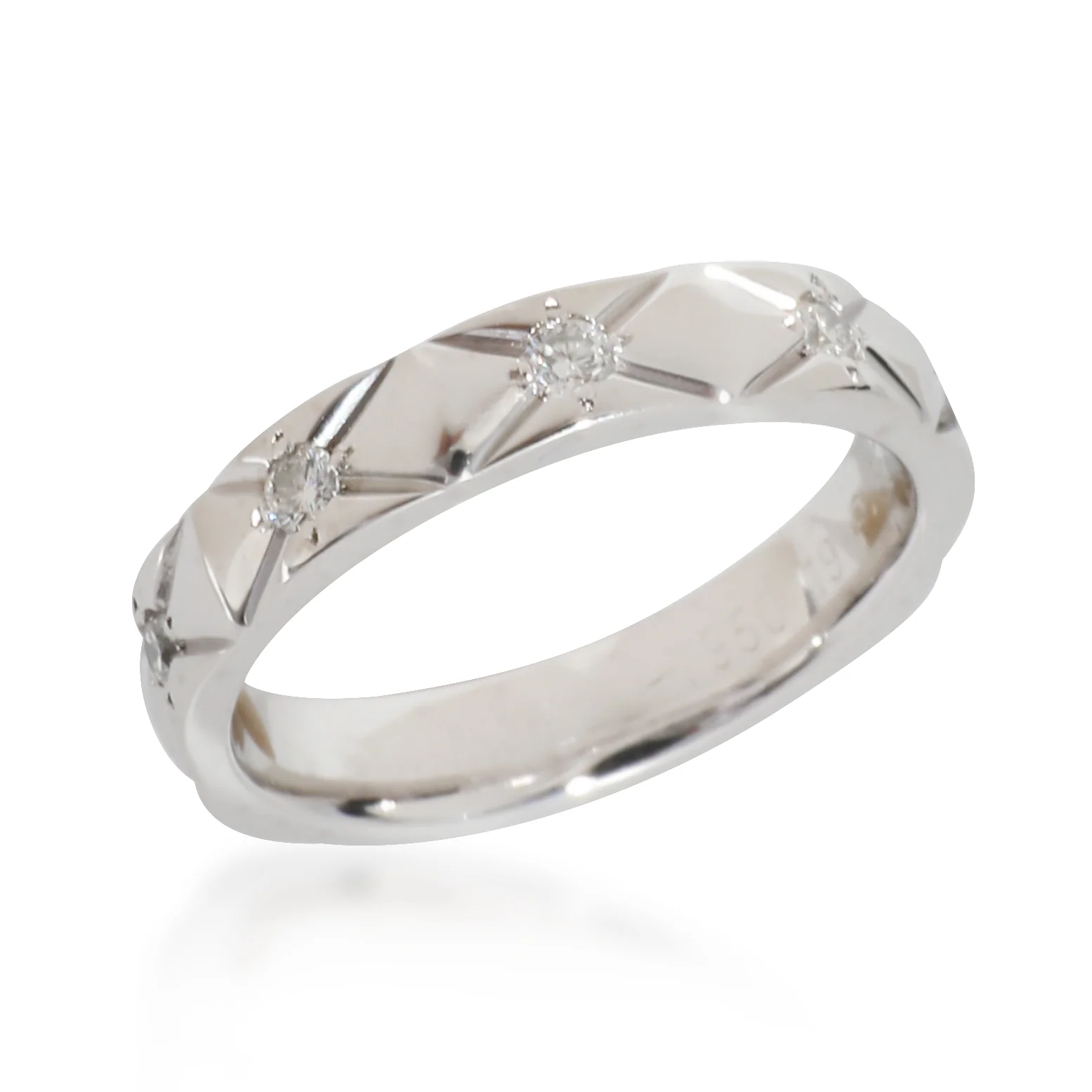 Matelasse Band in Platinum 0.25 CTW - Image 5