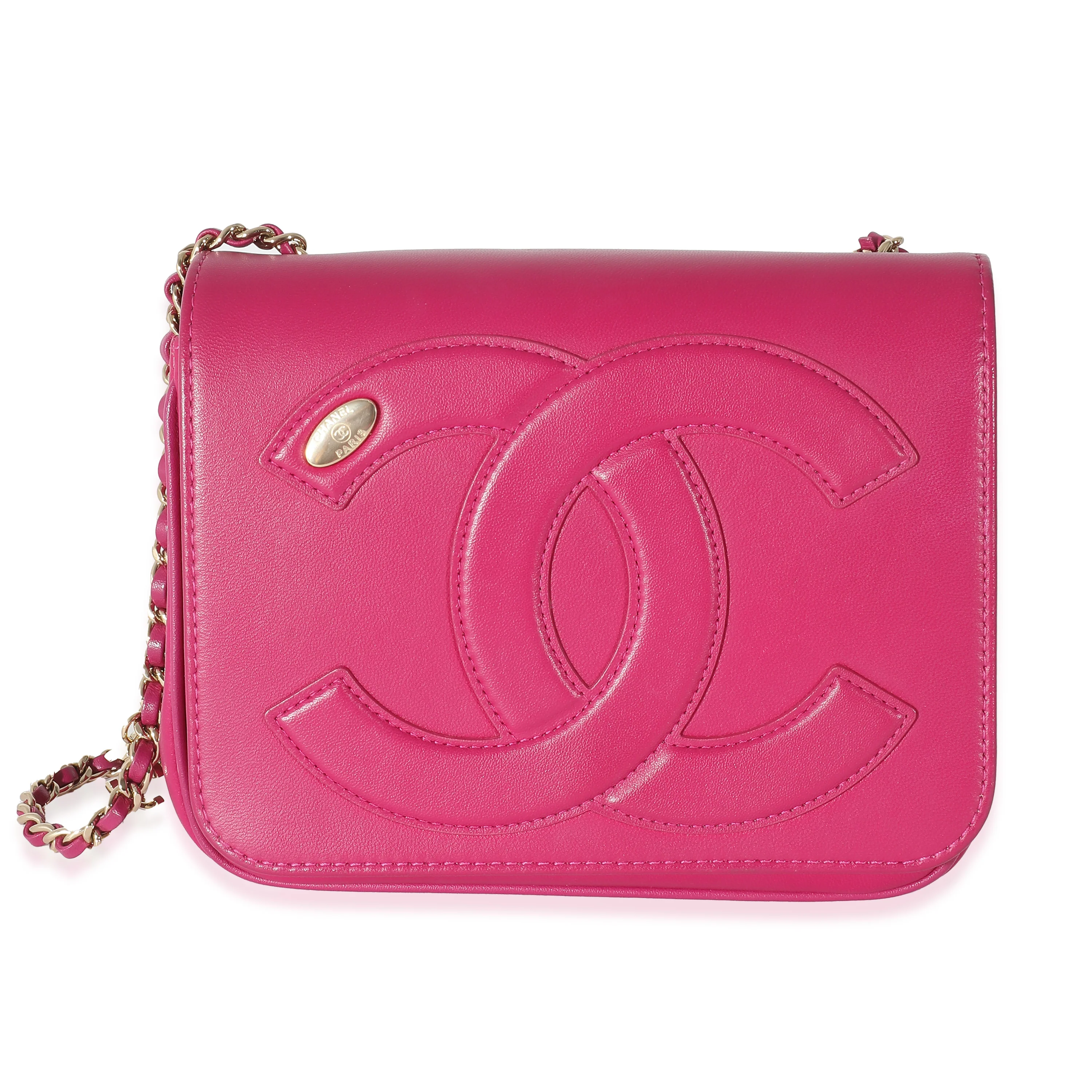 Chanel Pink Lambskin CC Mania Flap Bag