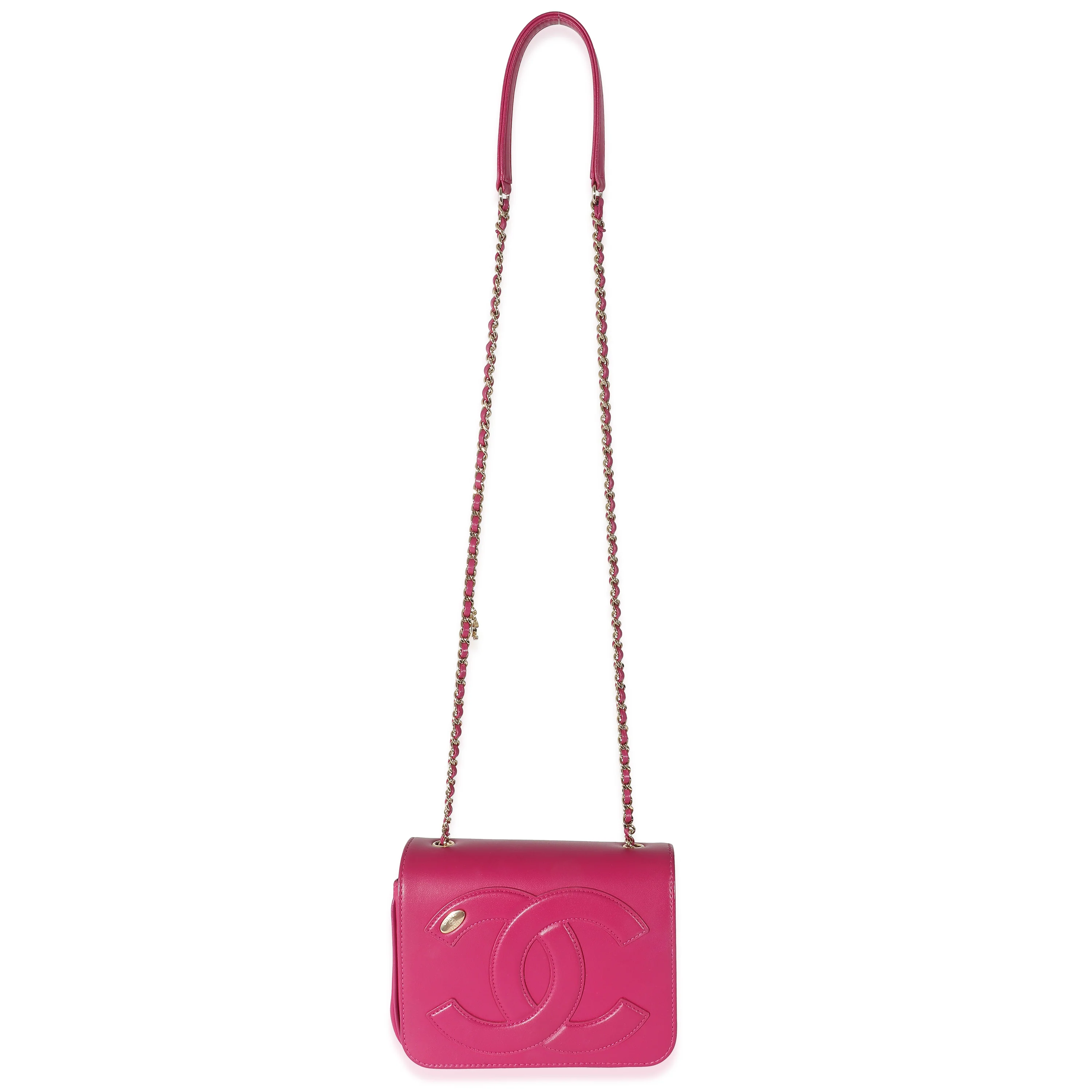 Chanel Pink Lambskin CC Mania Flap Bag - Image 6