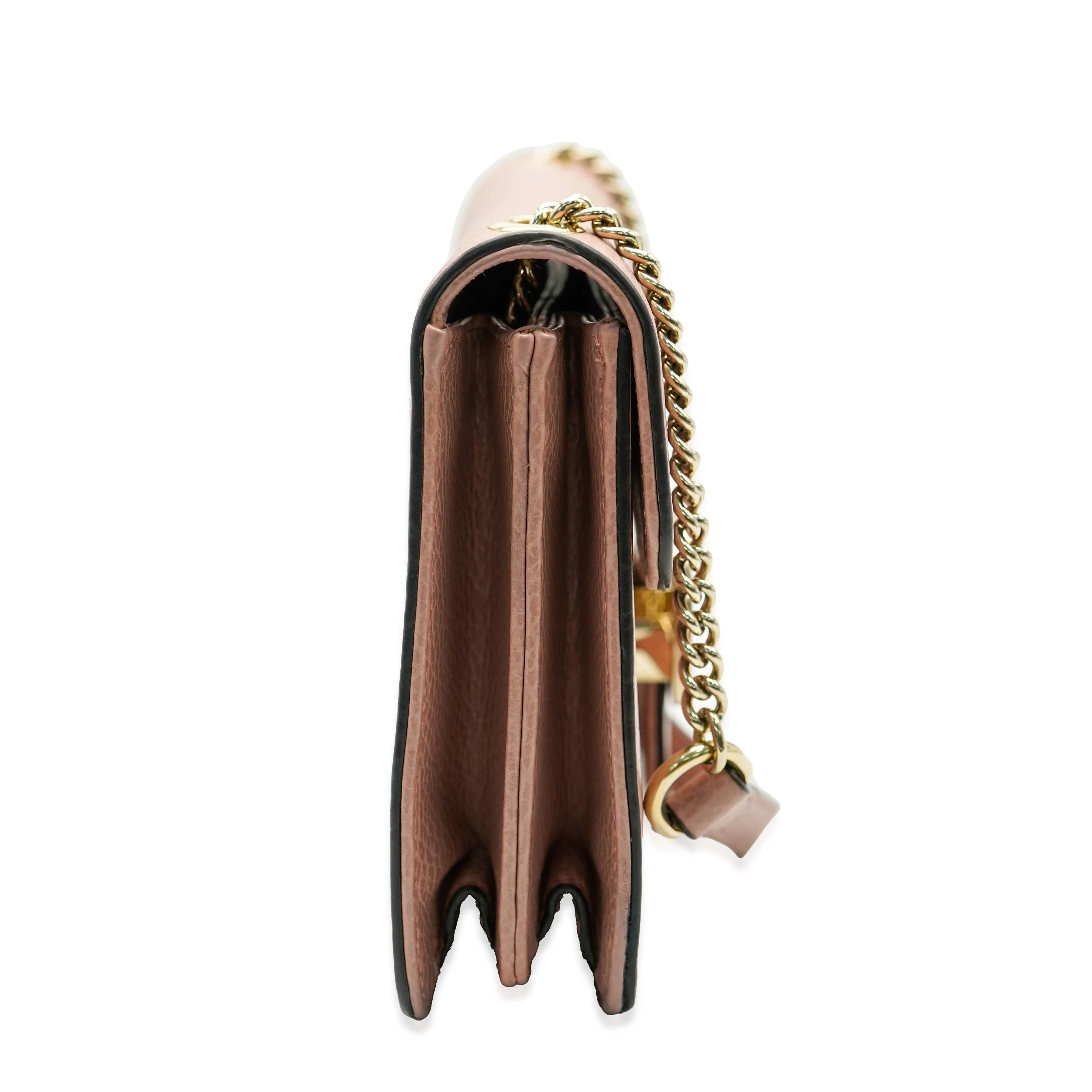 Soft Pink Dollar Calfskin Small Interlocking G Chain Bag - Image 11